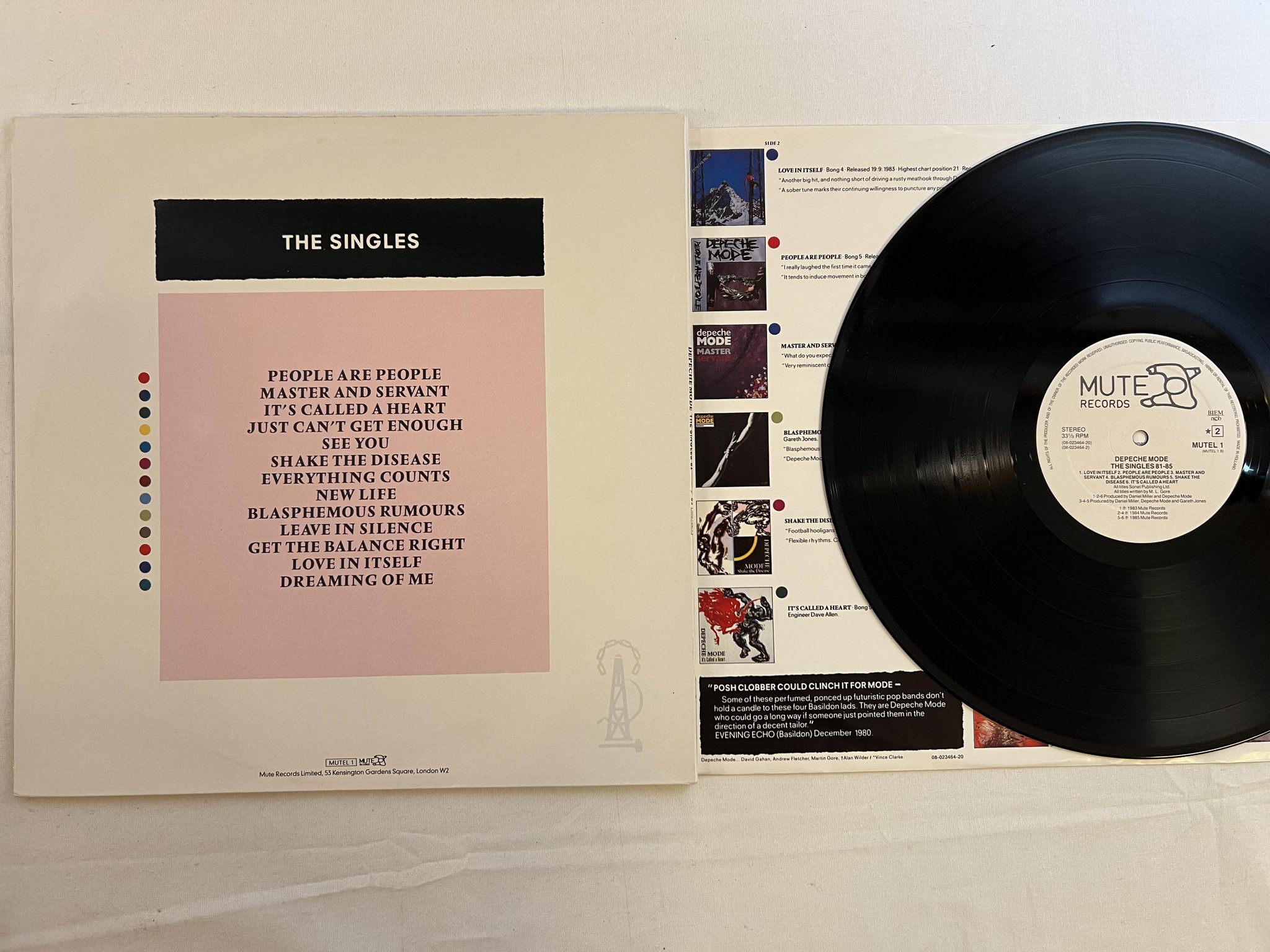 Omslagsbild för skivan DEPECHE MODE the singles 81-85 LP ncb MUTE MUTEL-1