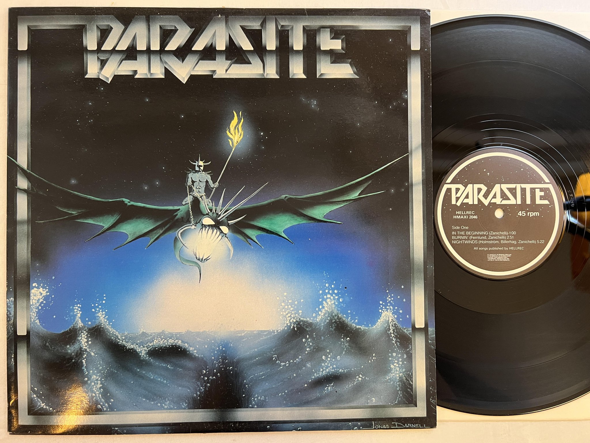 Omslagsbild för skivan PARASITE s/t 12" mini-album HELLREC HMAXI 2046 *** ultra rare metal ***