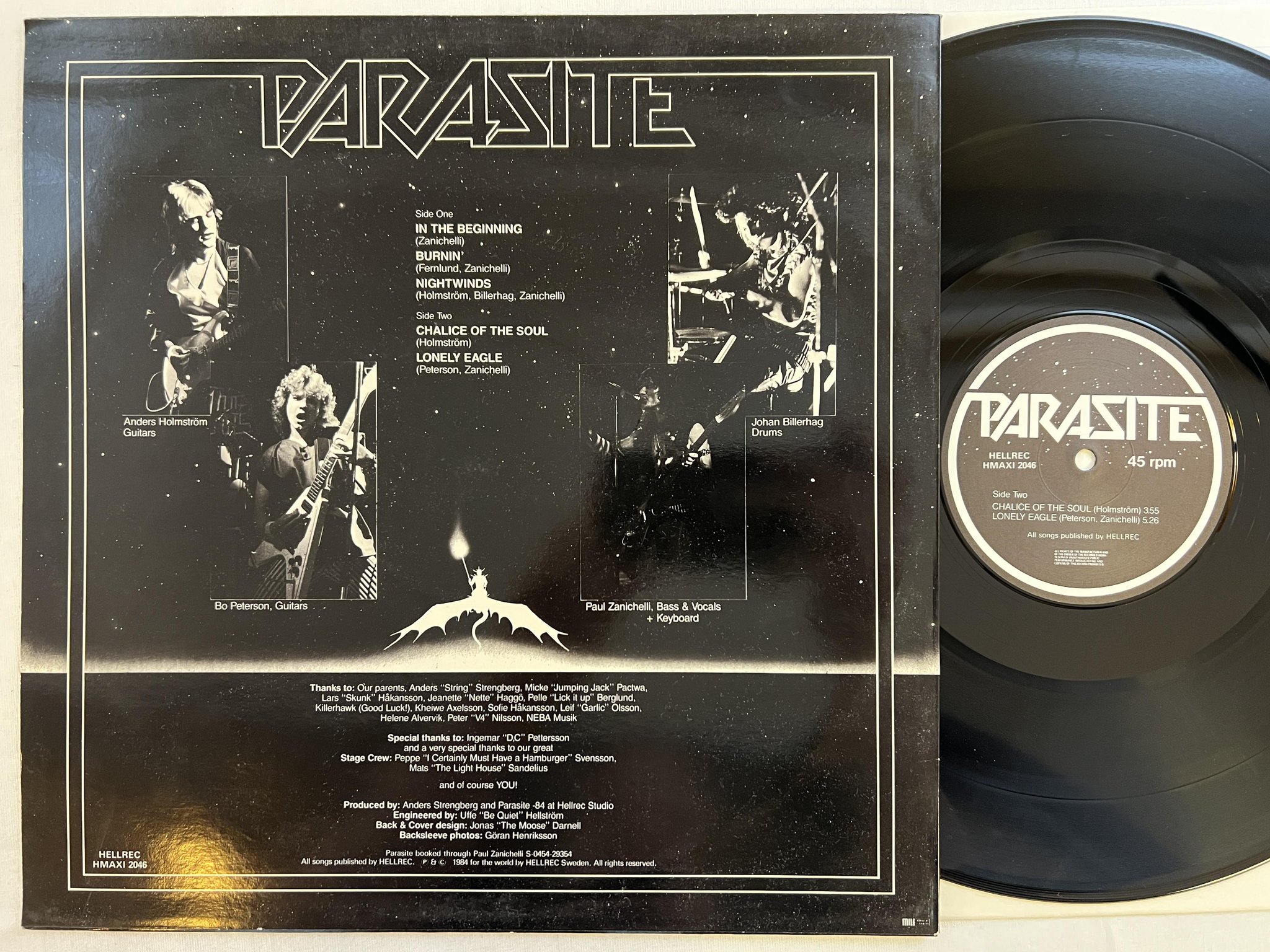 Omslagsbild för skivan PARASITE s/t 12" mini-album HELLREC HMAXI 2046 *** ultra rare metal ***