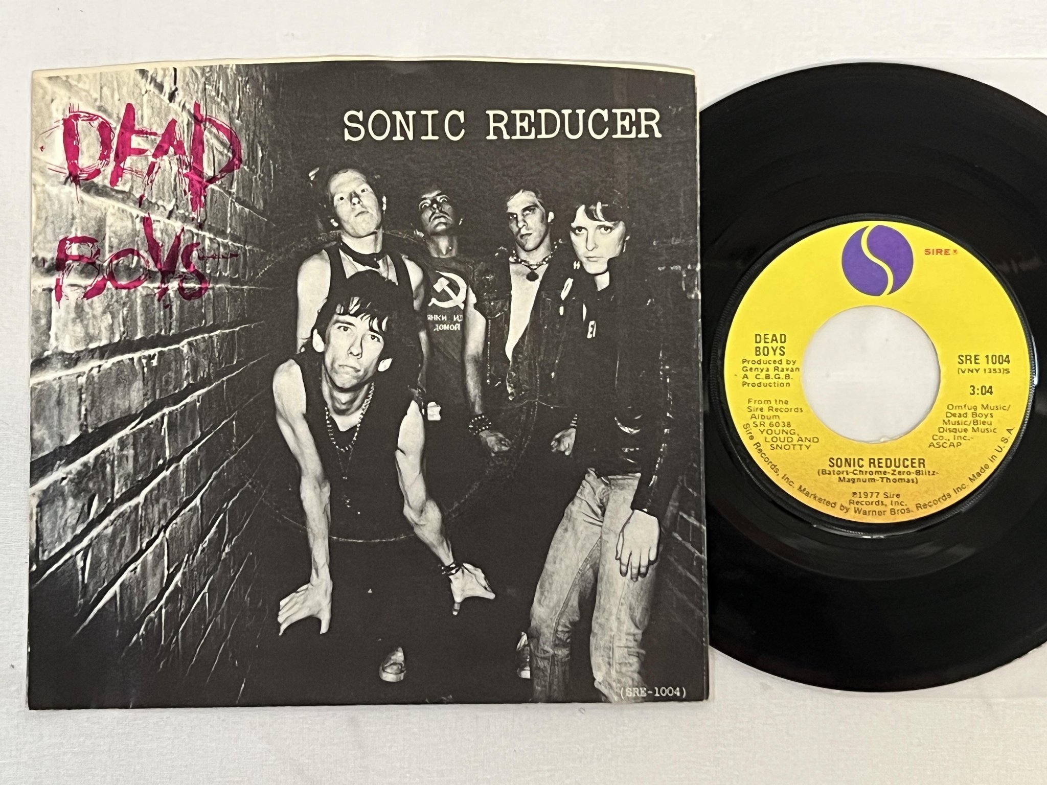 Omslagsbild för skivan DEAD BOYS sonic reducer 7"single -77 US SIRE SRE 1004  ** RARE PUNK **