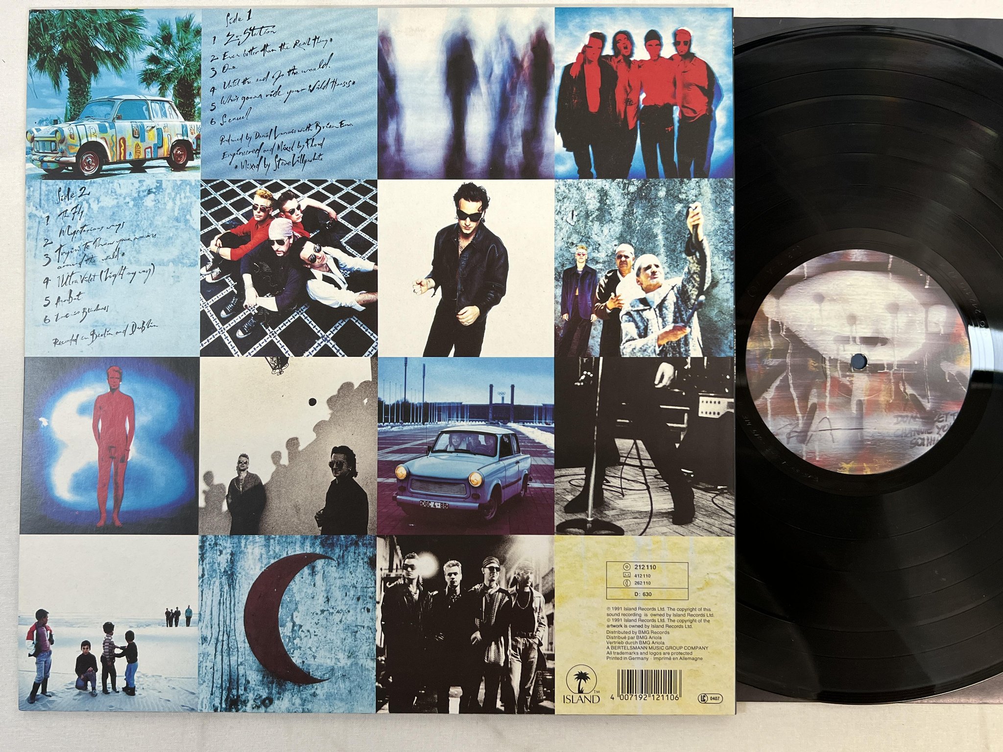 Omslagsbild för skivan U2 Achtung Baby LP EU ISLAND 212 110 "Love Is Blindness"