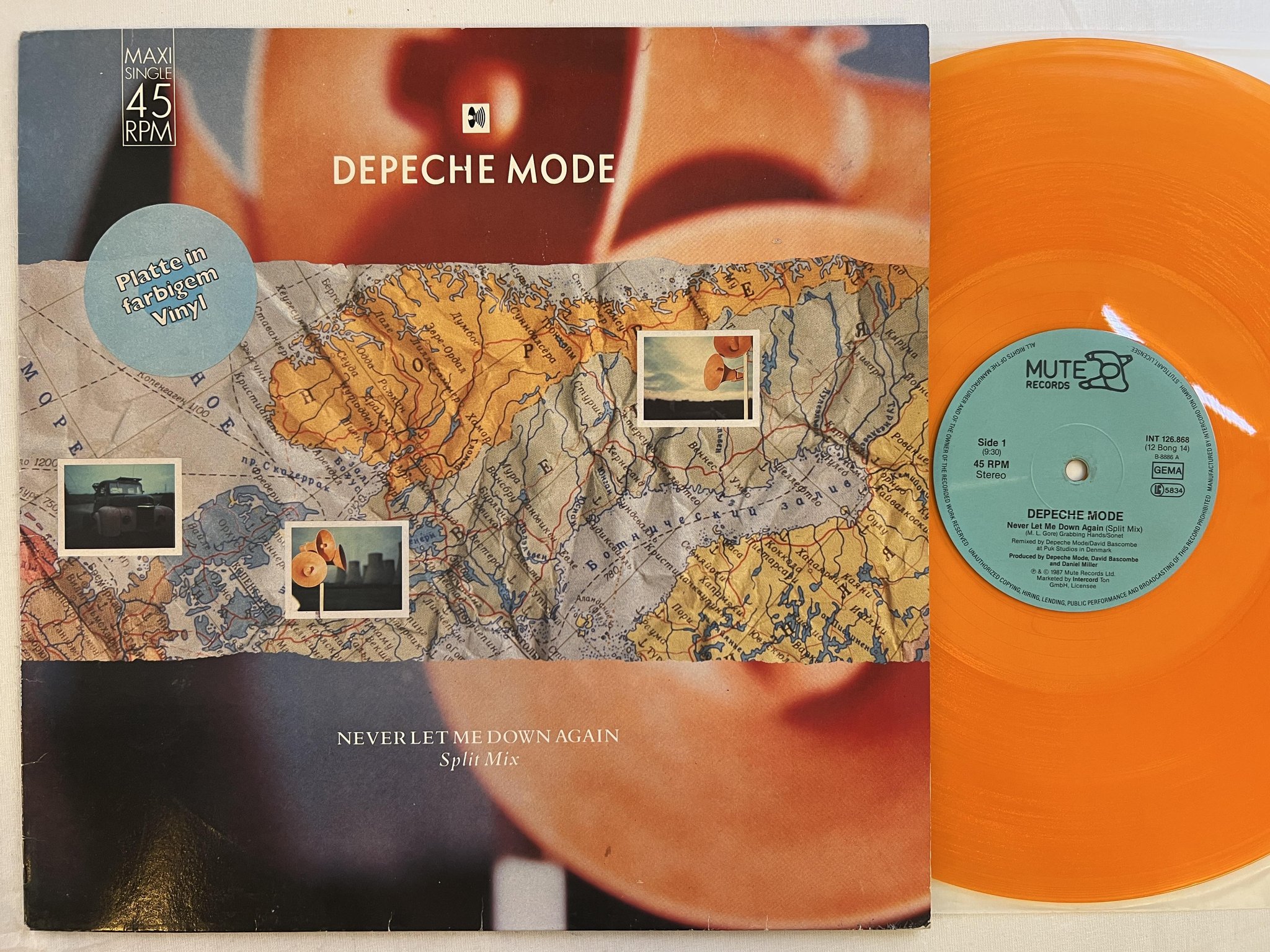 Omslagsbild för skivan DEPECHE MODE never let me down again 12" -87 Ger MUTE INT 126868