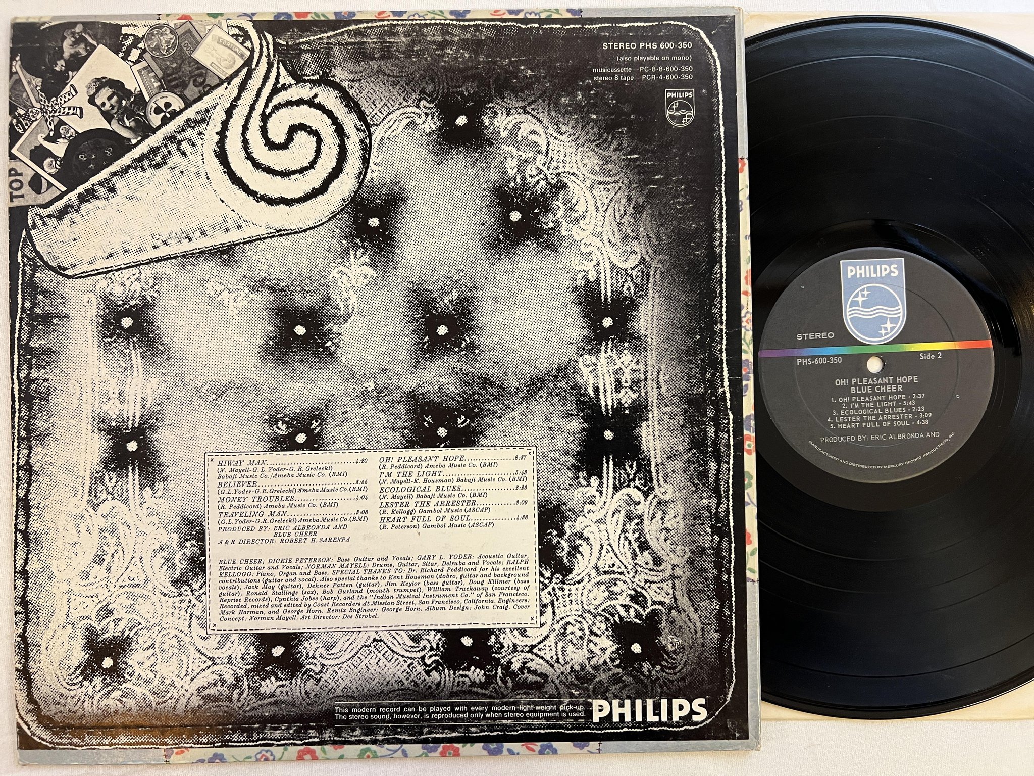 Omslagsbild för skivan BLUE CHEER oh! pleasant hope LP -71 US PHILIPS PHS 600-350