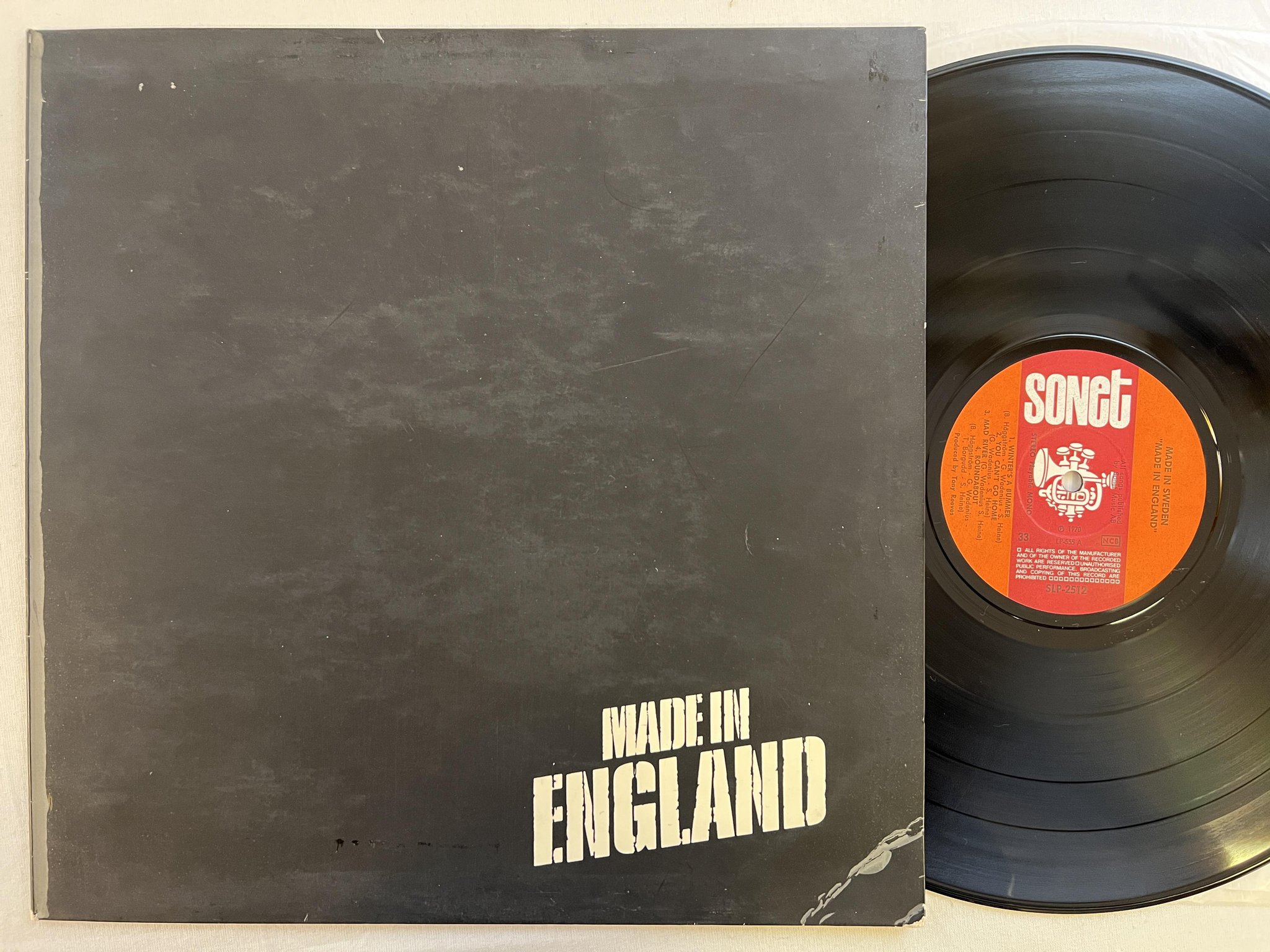 Omslagsbild för skivan MADE IN SWEDEN made in England LP -70 Swe SONET SLP-2512