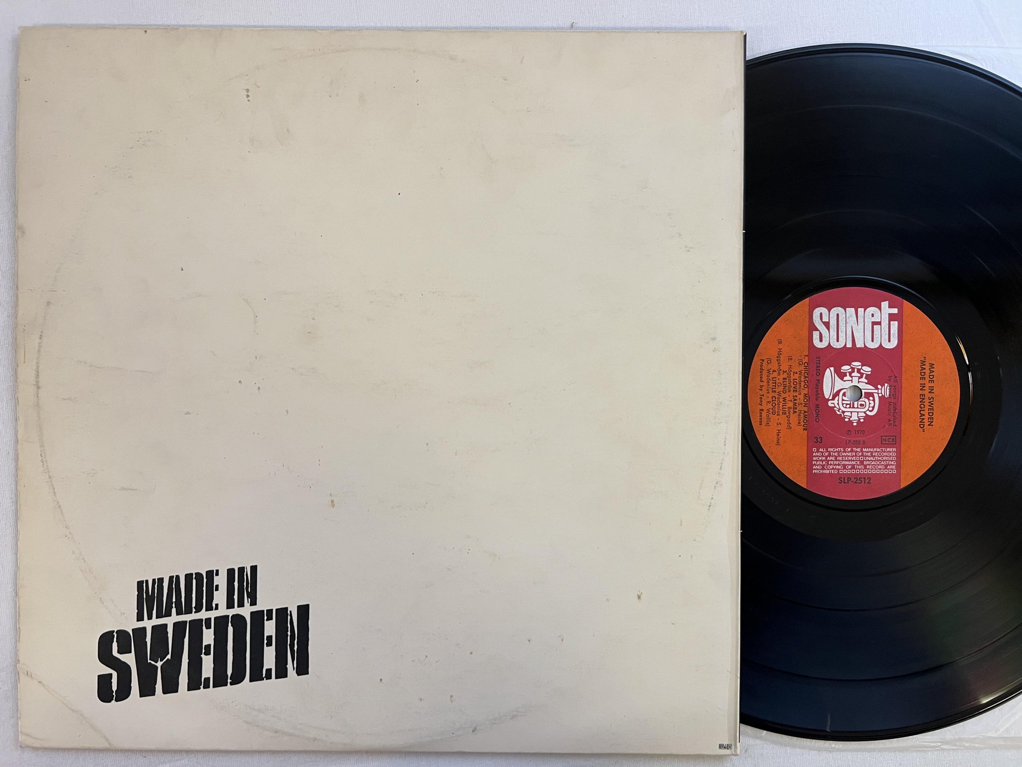 Omslagsbild för skivan MADE IN SWEDEN made in England LP -70 Swe SONET SLP-2512