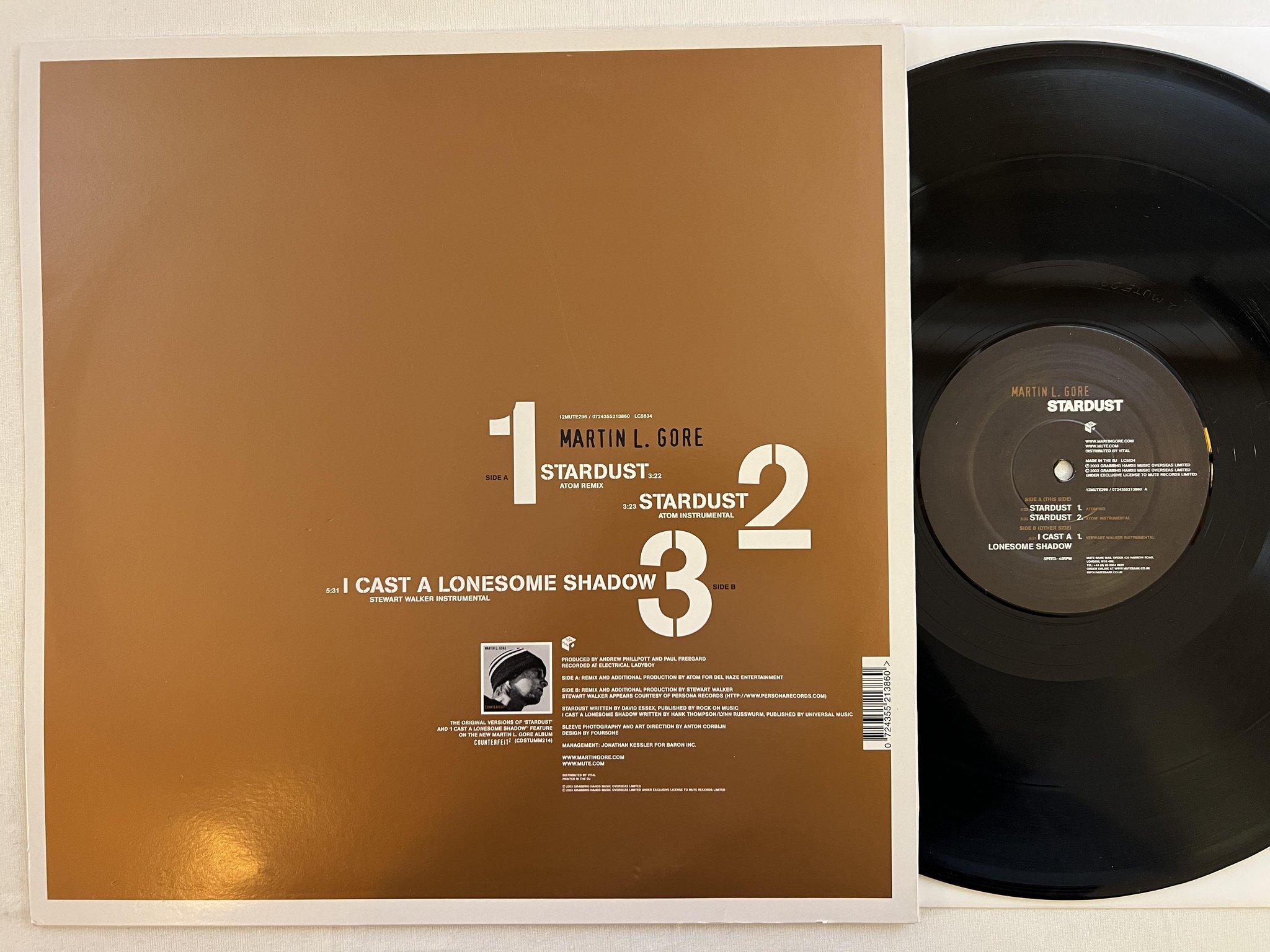 Omslagsbild för skivan MARTIN L. GORE stardust 12" 2003 EU MUTE 12MUTE296