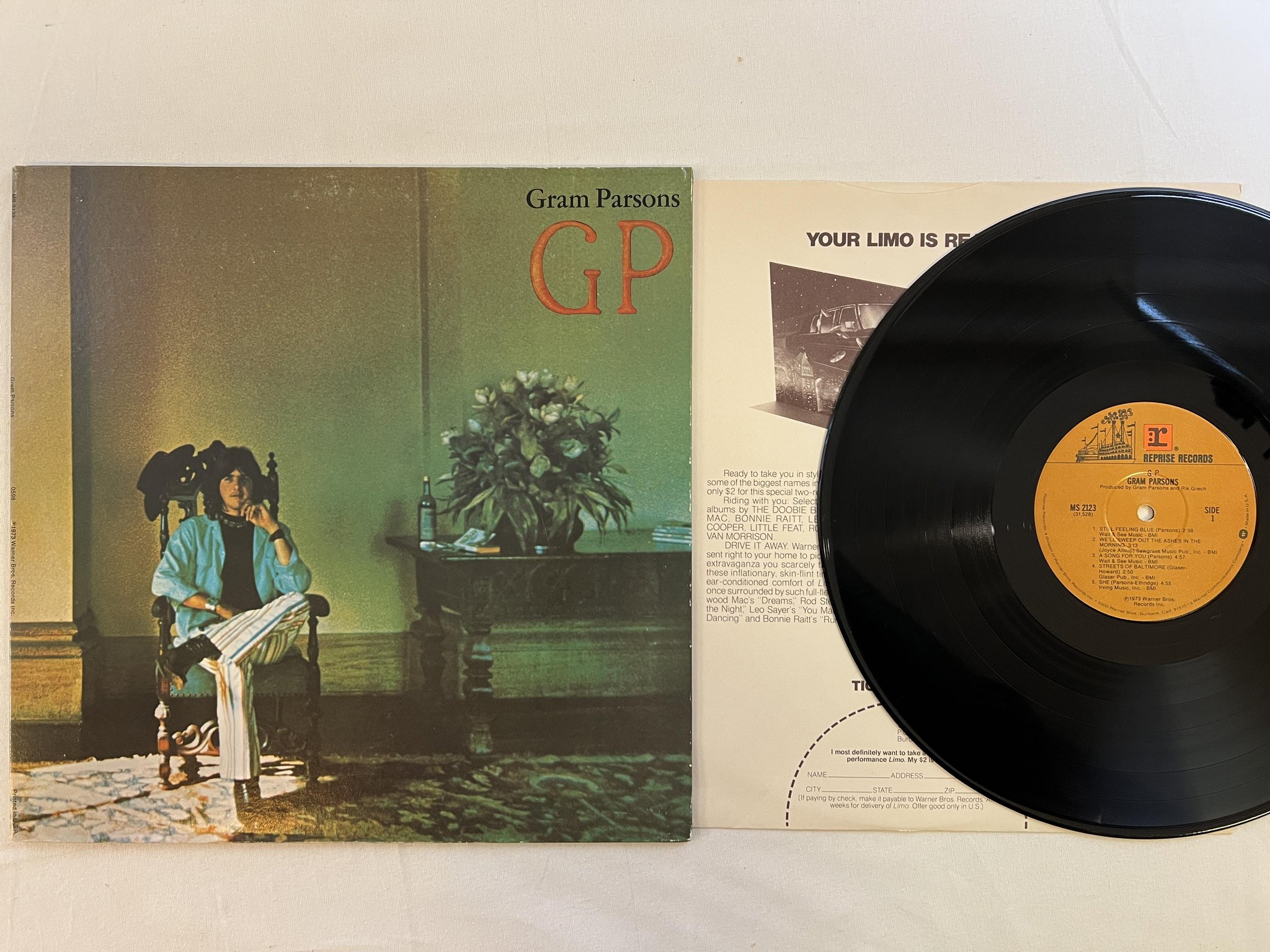 Omslagsbild för skivan GRAM PARSONS G P LP -73 US REPRISE MS 2123
