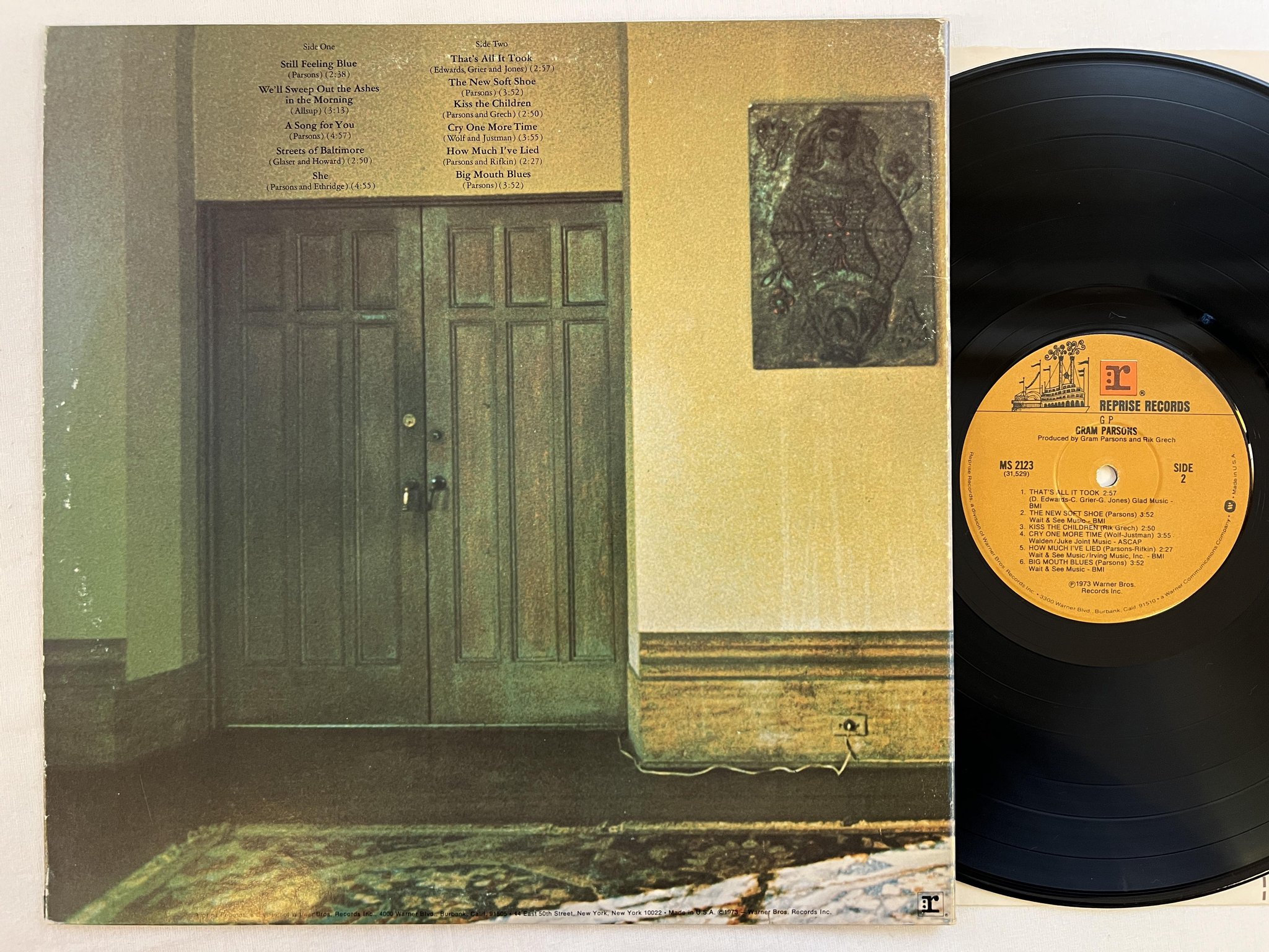 Omslagsbild för skivan GRAM PARSONS G P LP -73 US REPRISE MS 2123