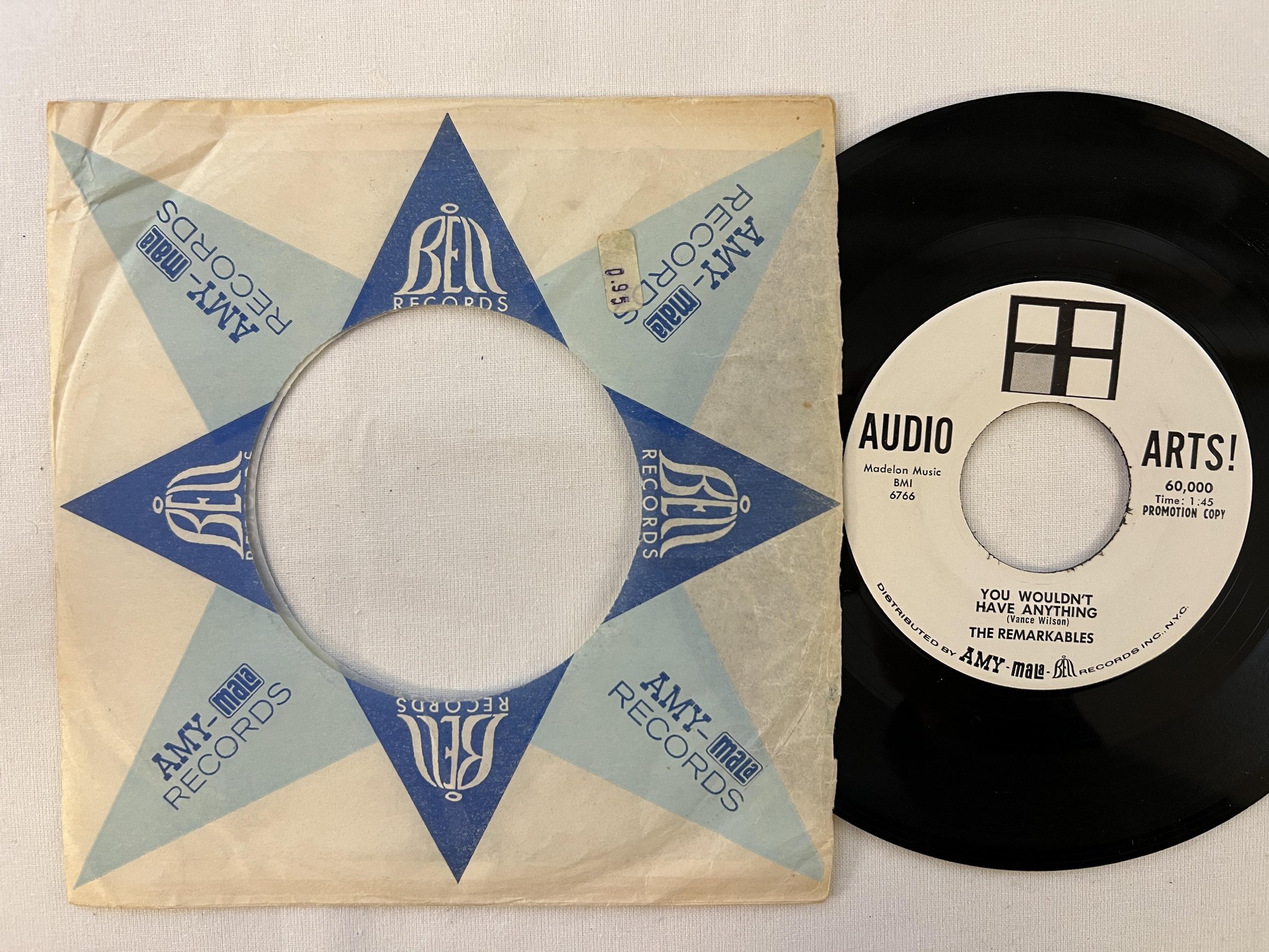 Omslagsbild för skivan THE REMARKABLES I Can't Give Up 7"single -66 AUDIO ARTS! promo ** rare soul **