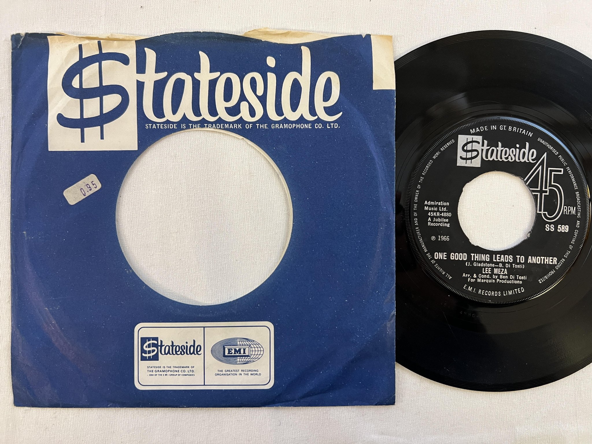 Omslagsbild för skivan LEE MEZA if it happens 7"single -66 UK STATESIDE SS 589 ** RARE SOUL **