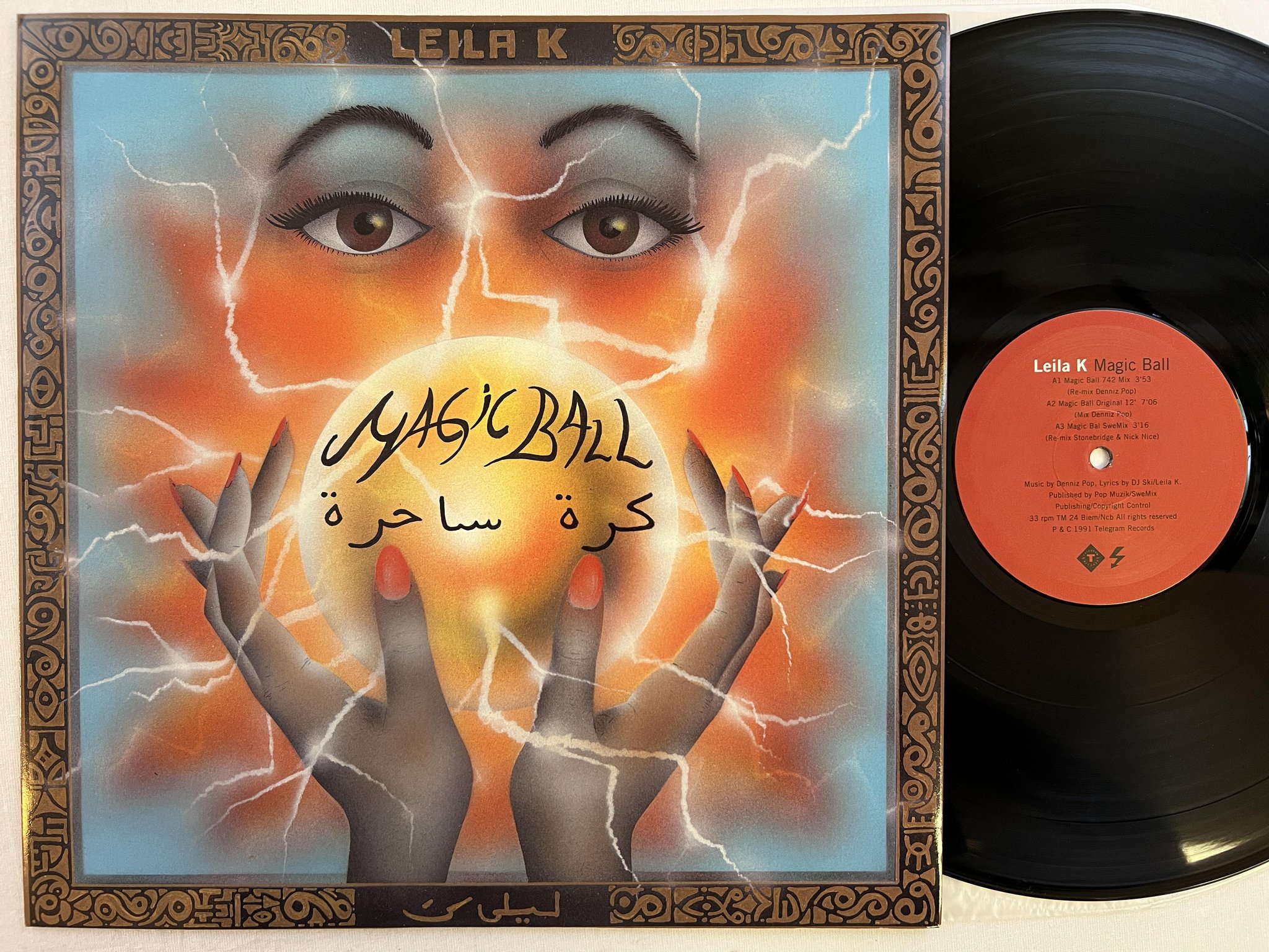 Omslagsbild för skivan LEILA K magic ball 12"single -91 Swe TELEGRAM TM-24