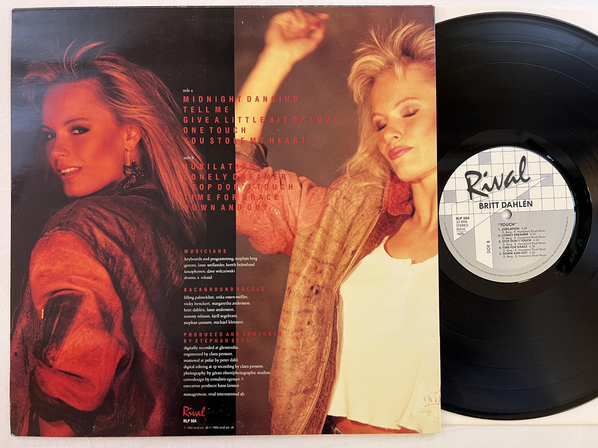 Omslagsbild för skivan BRITT DAHLEN touch LP -88 Swe RIVAL RLP 504