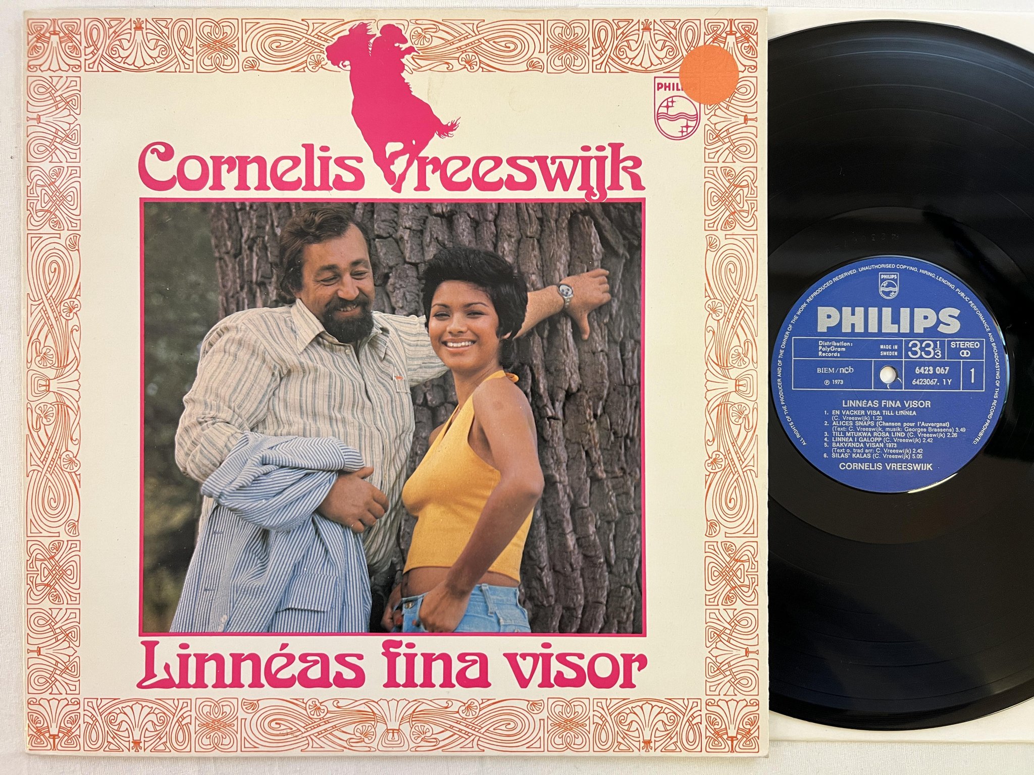 Omslagsbild för skivan CORNELIS VREESWIJK Linneas fina visor LP -73 Swe PHILIPS 6423067