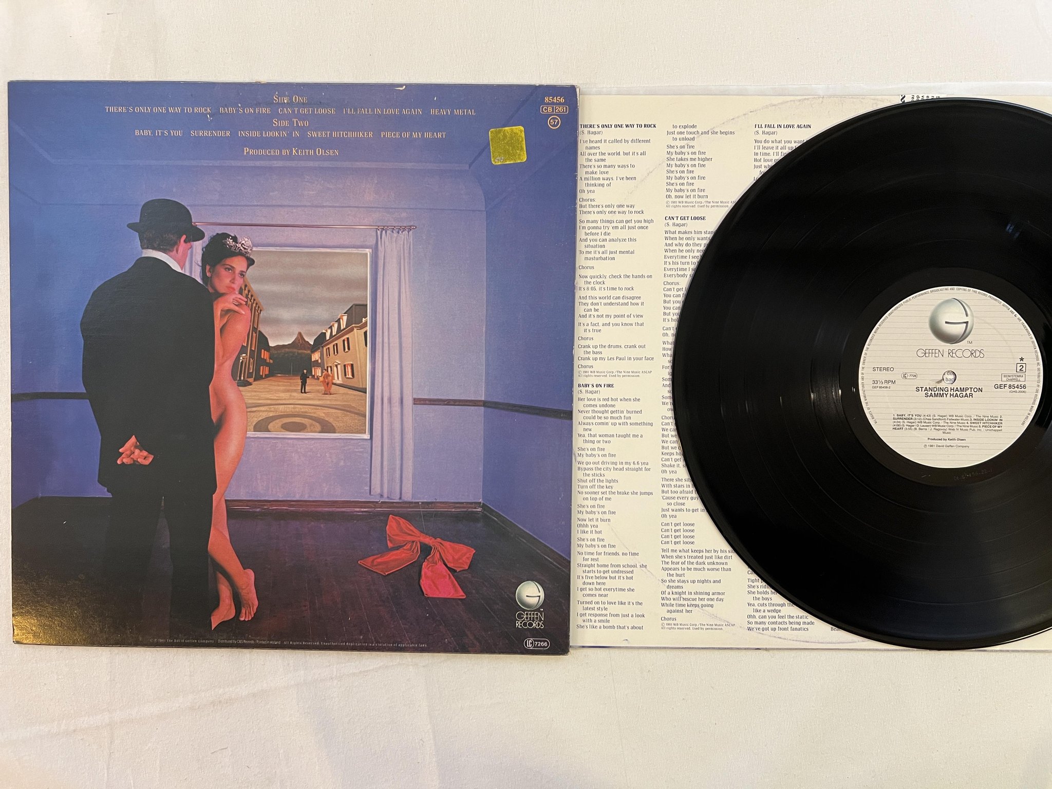 Omslagsbild för skivan SAMMY HAGAR standing Hampton LP -81 Hol GEFFEN GEF 85456