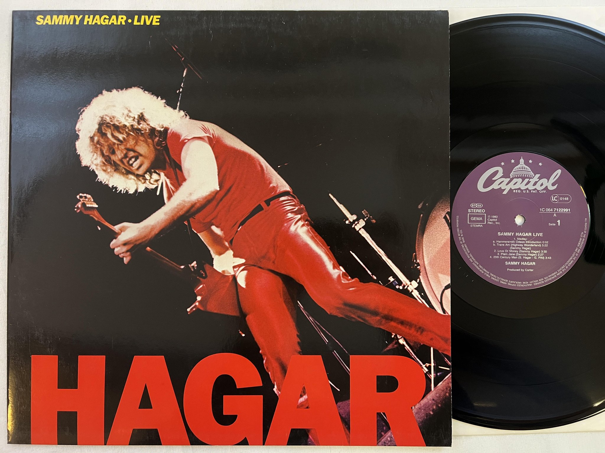 Omslagsbild för skivan SAMMY HAGAR live LP -83 EEC CAPITOL 1C 064 7122991