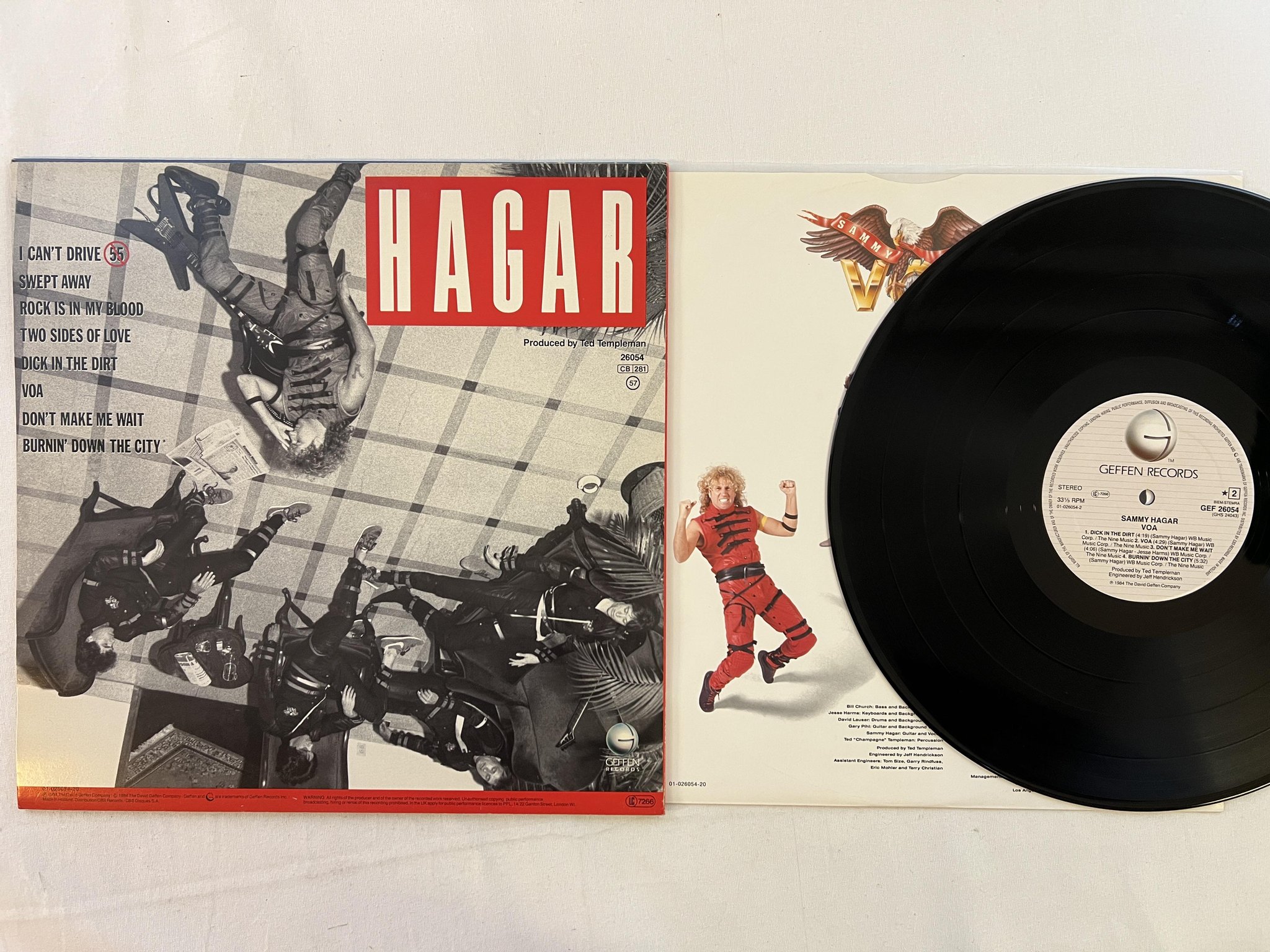 Omslagsbild för skivan SAMMY HAGAR voa LP -84 Hol GEFFEN GEF 26054