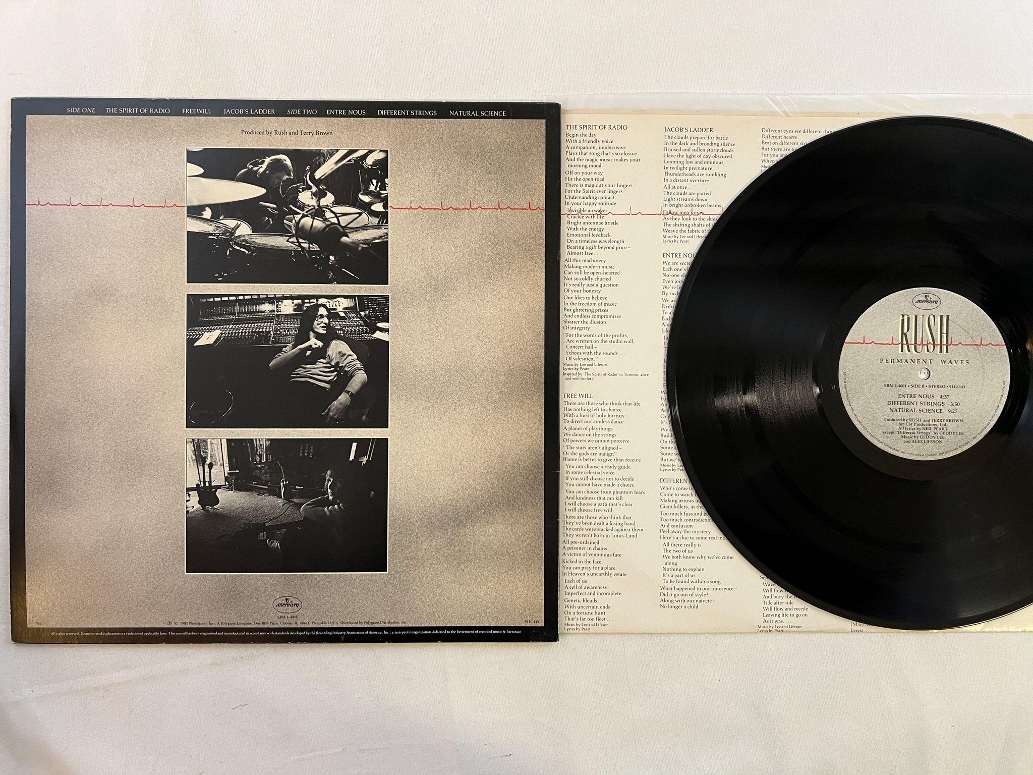 Omslagsbild för skivan RUSH permanent waves LP -80 US MERCURY SRM-1-4001