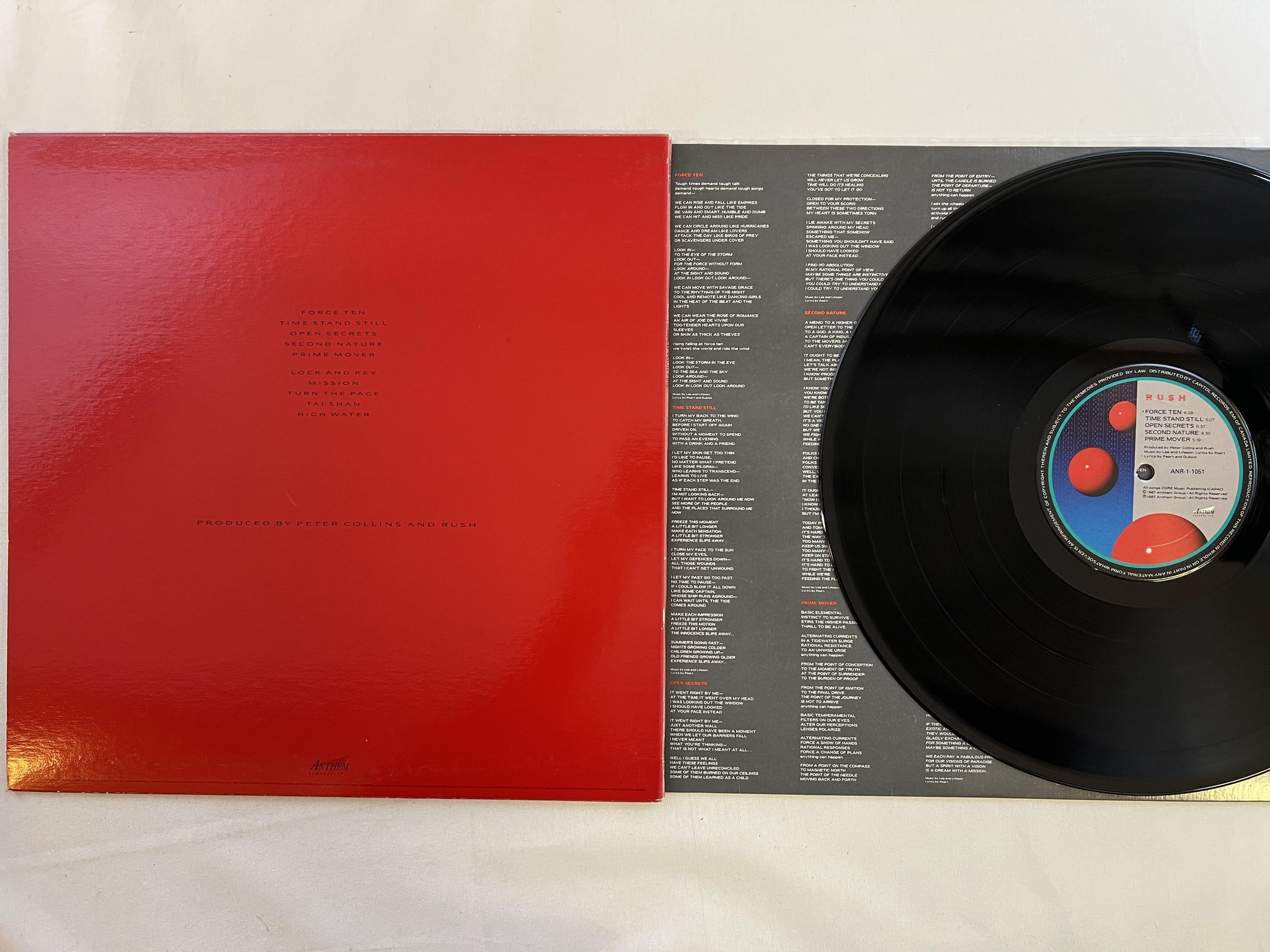 Omslagsbild för skivan RUSH hold your fire LP -87 Can ANTHEM ANR-1-1051