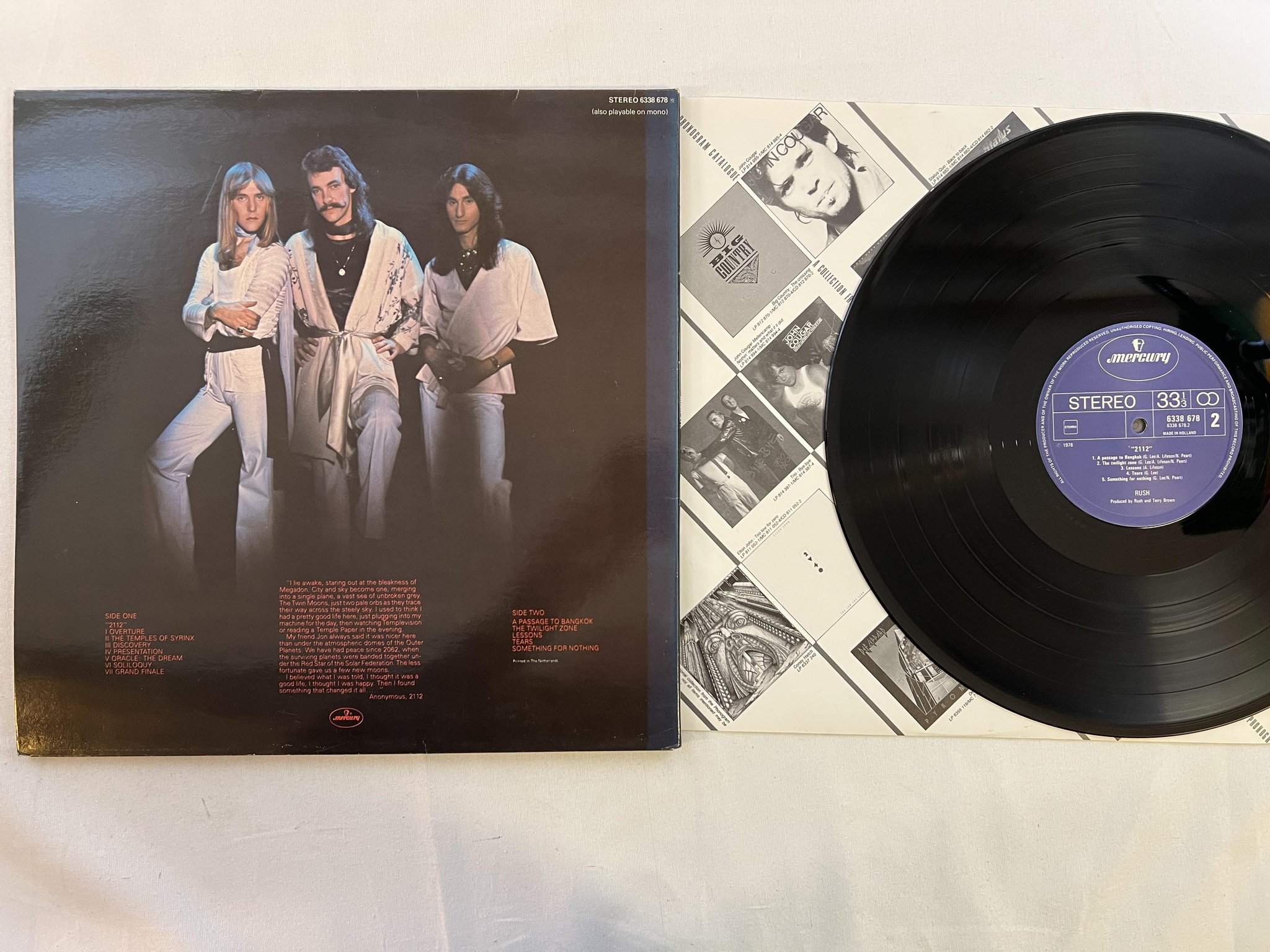 Omslagsbild för skivan RUSH 2112 LP -76 Hol MERCURY 6338 678