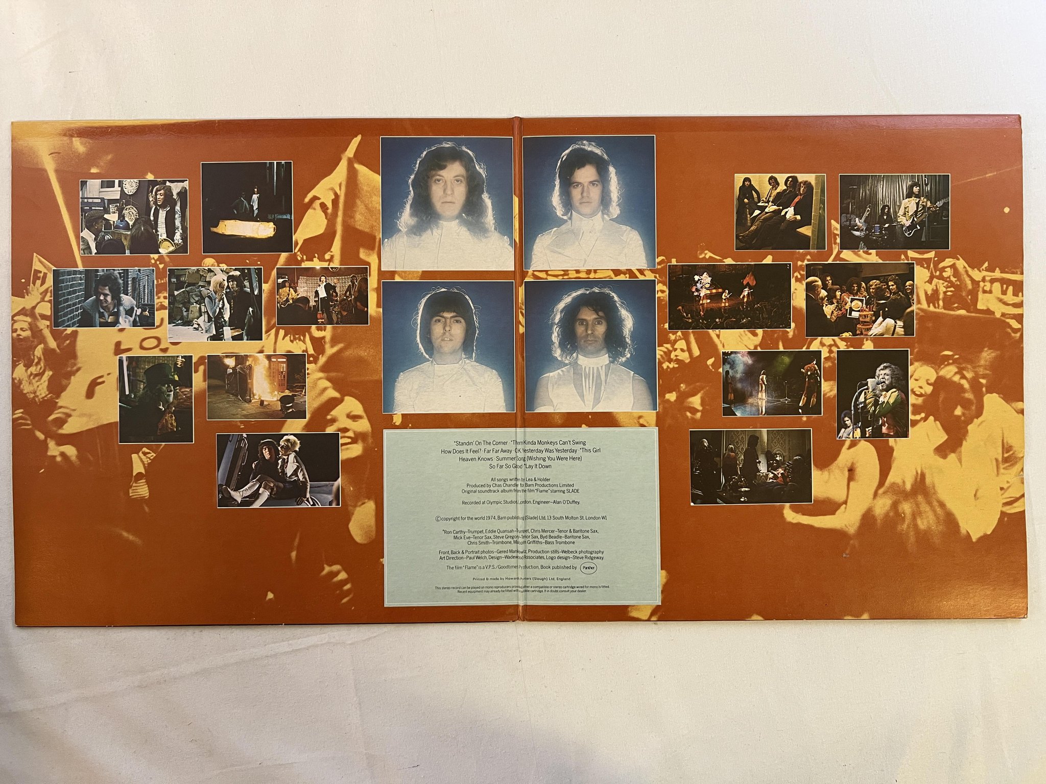 Omslagsbild för skivan SLADE flame LP -74 UK POLYDOR 2442126