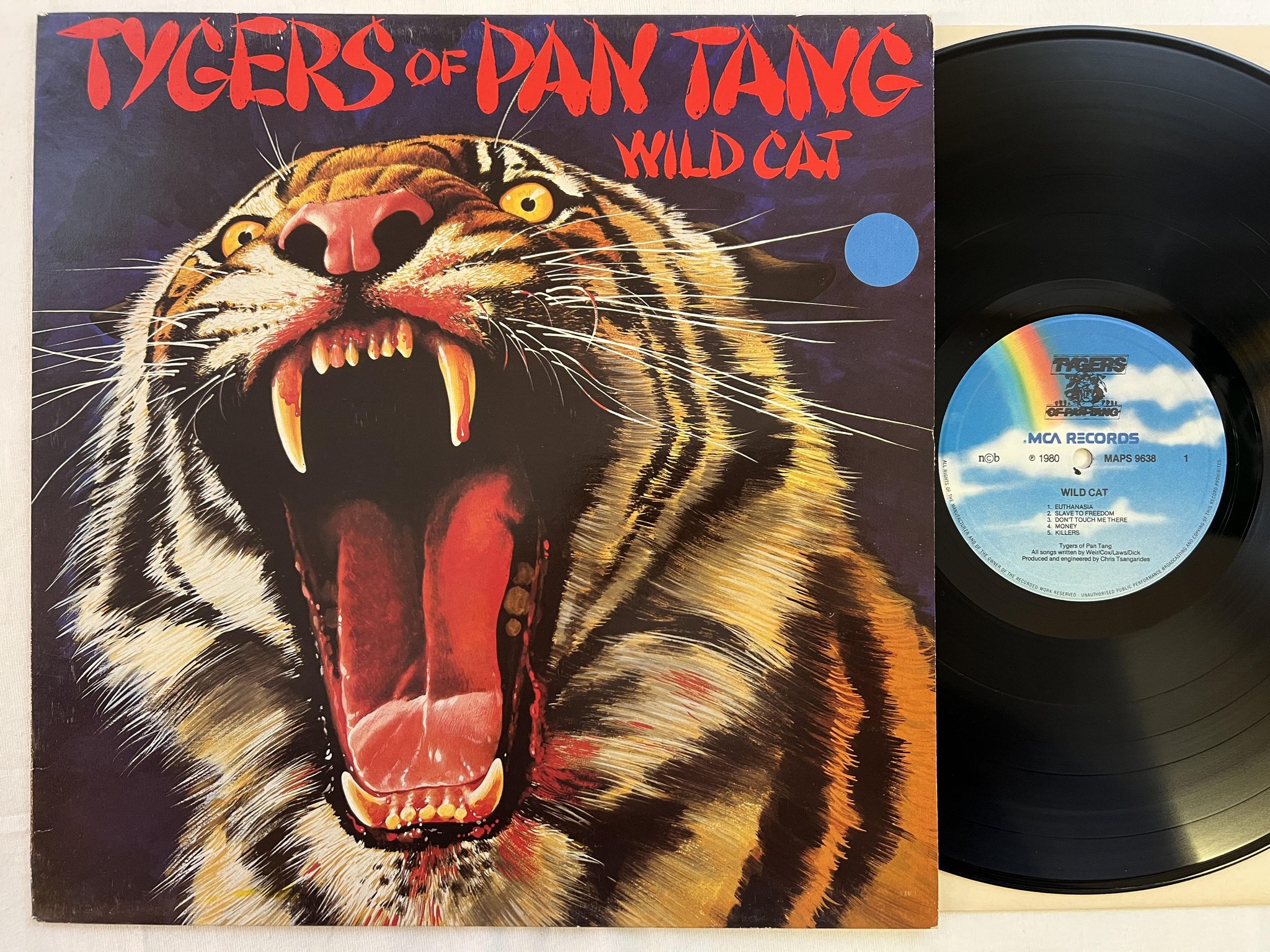 Omslagsbild för skivan TYGERS OF PAN TANG wild cat LP -80 ncb MCA MAPS 9638