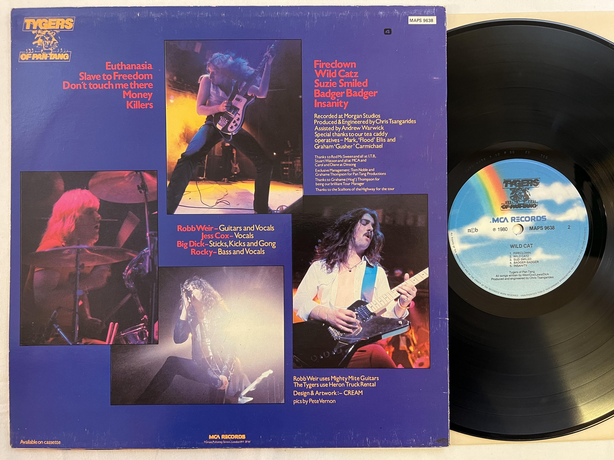 Omslagsbild för skivan TYGERS OF PAN TANG wild cat LP -80 ncb MCA MAPS 9638