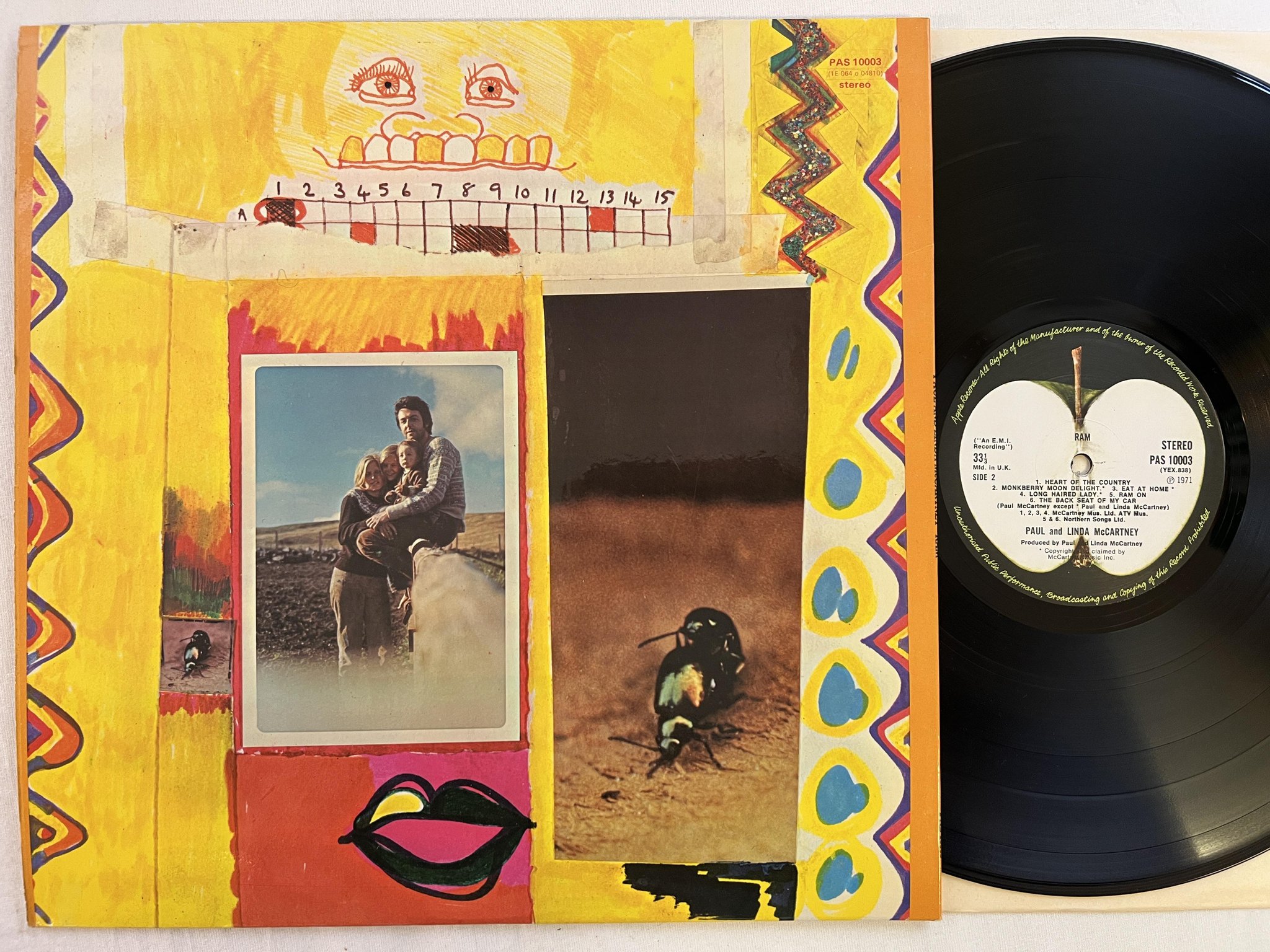 Omslagsbild för skivan PAUL & LINDA McCARTNEY RAM LP -71 UK APPLE PAS 10003