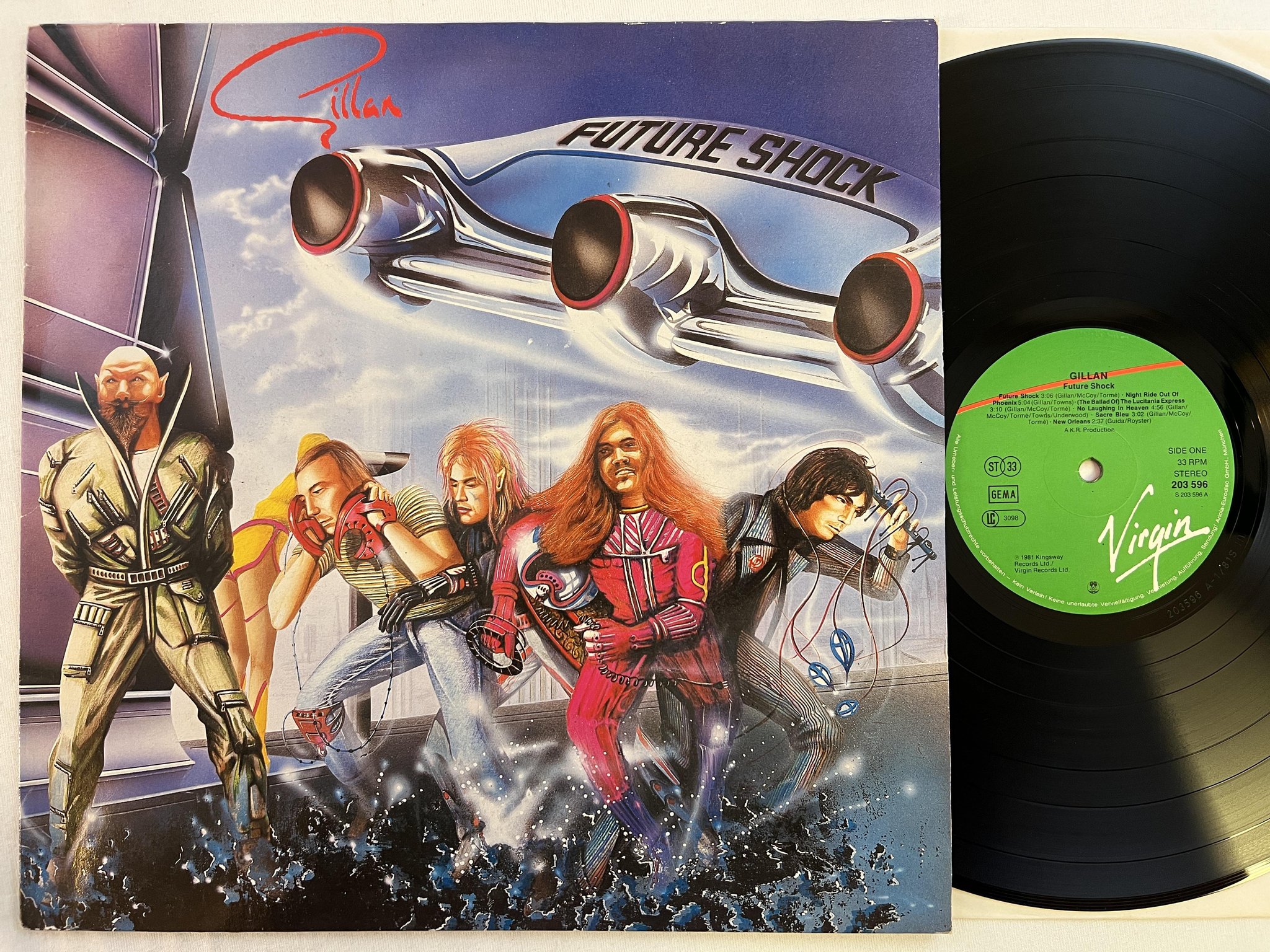 Omslagsbild för skivan GILLAN future shock LP -81 Ger VIRGIN 203596