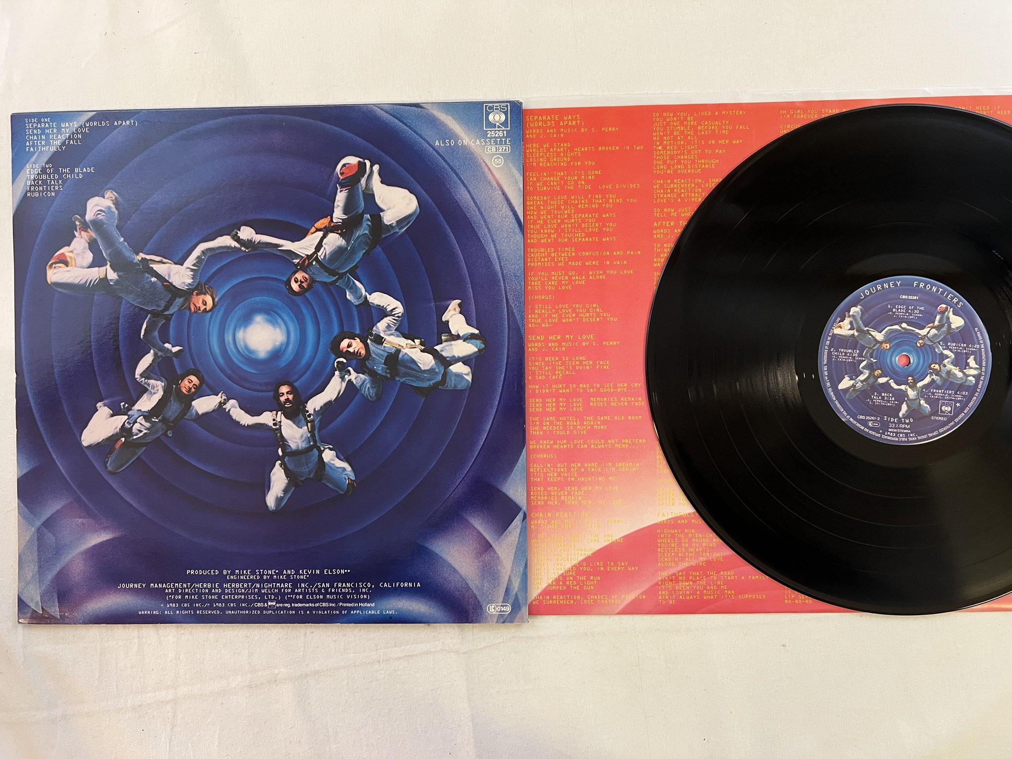Omslagsbild för skivan JOURNEY frontiers LP -83 Hol CBS 25261
