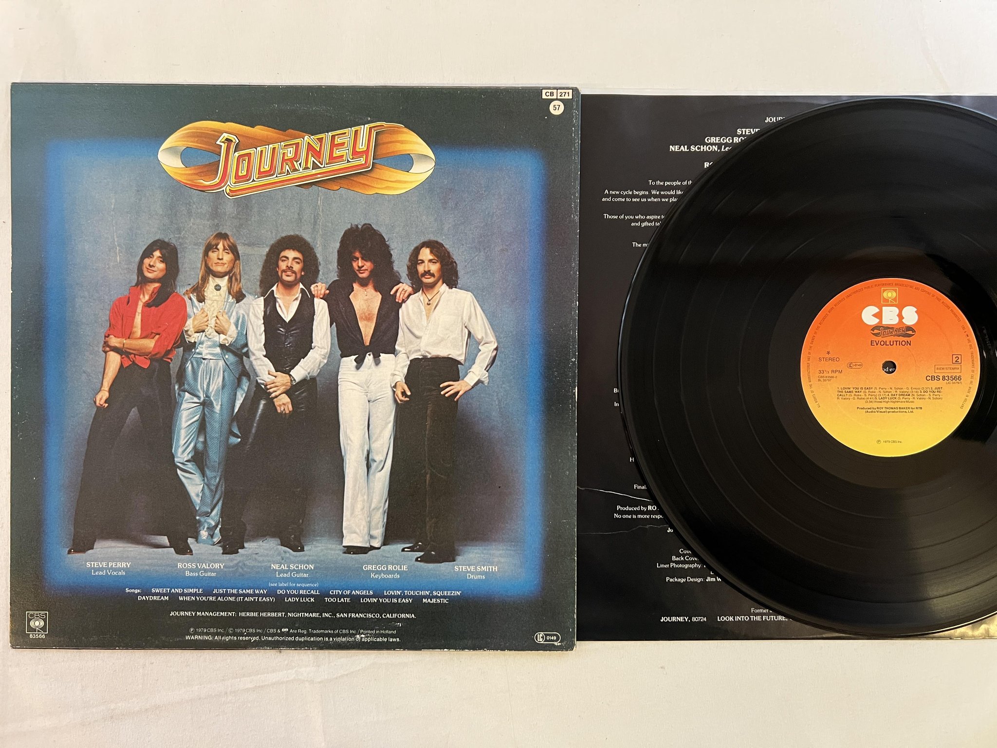 Omslagsbild för skivan JOURNEY evolution LP -79 Hol CBS 83566