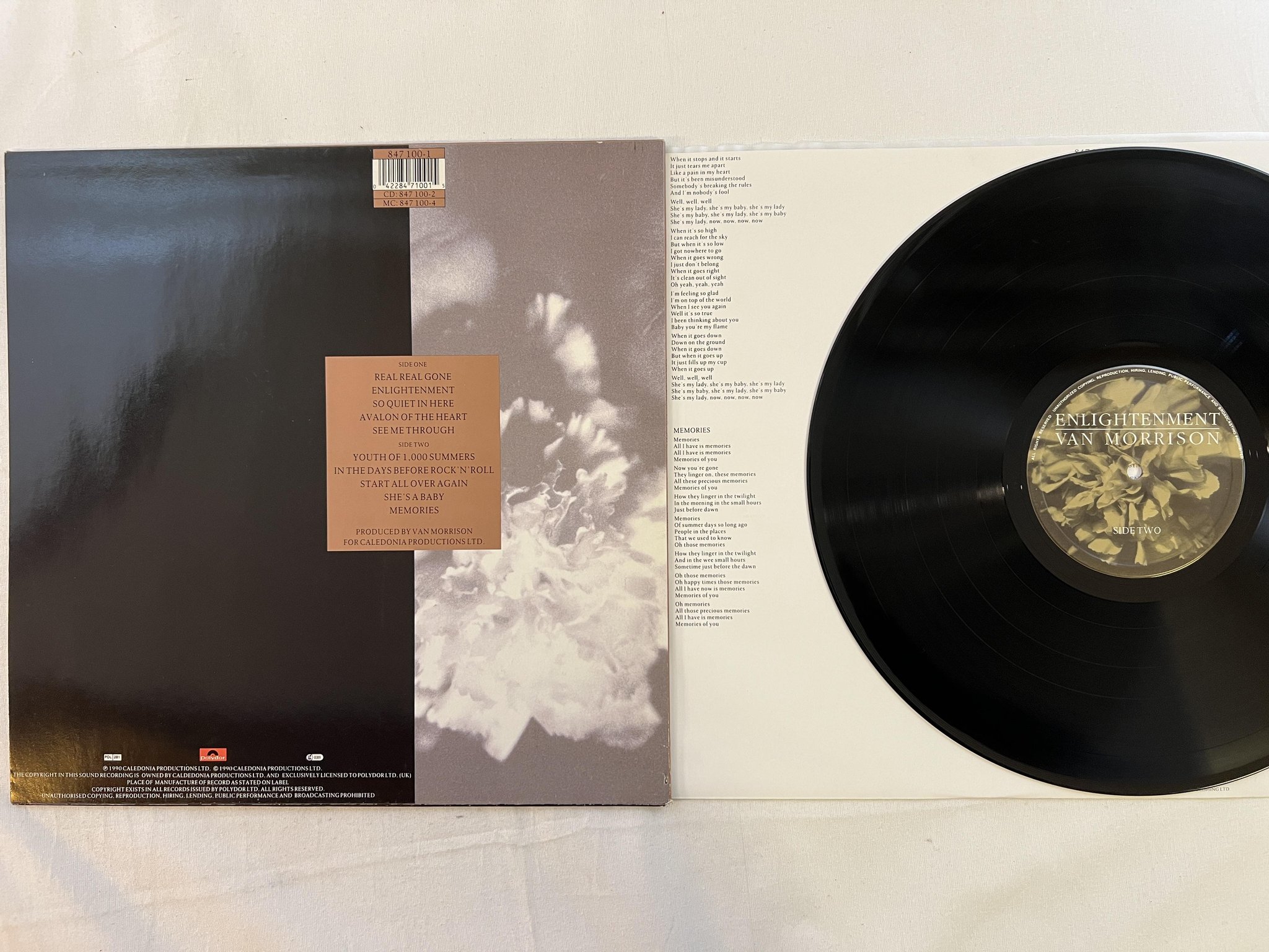 Omslagsbild för skivan VAN MORRISON enlightenment LP -90 Hol POLYDOR 847 100-1