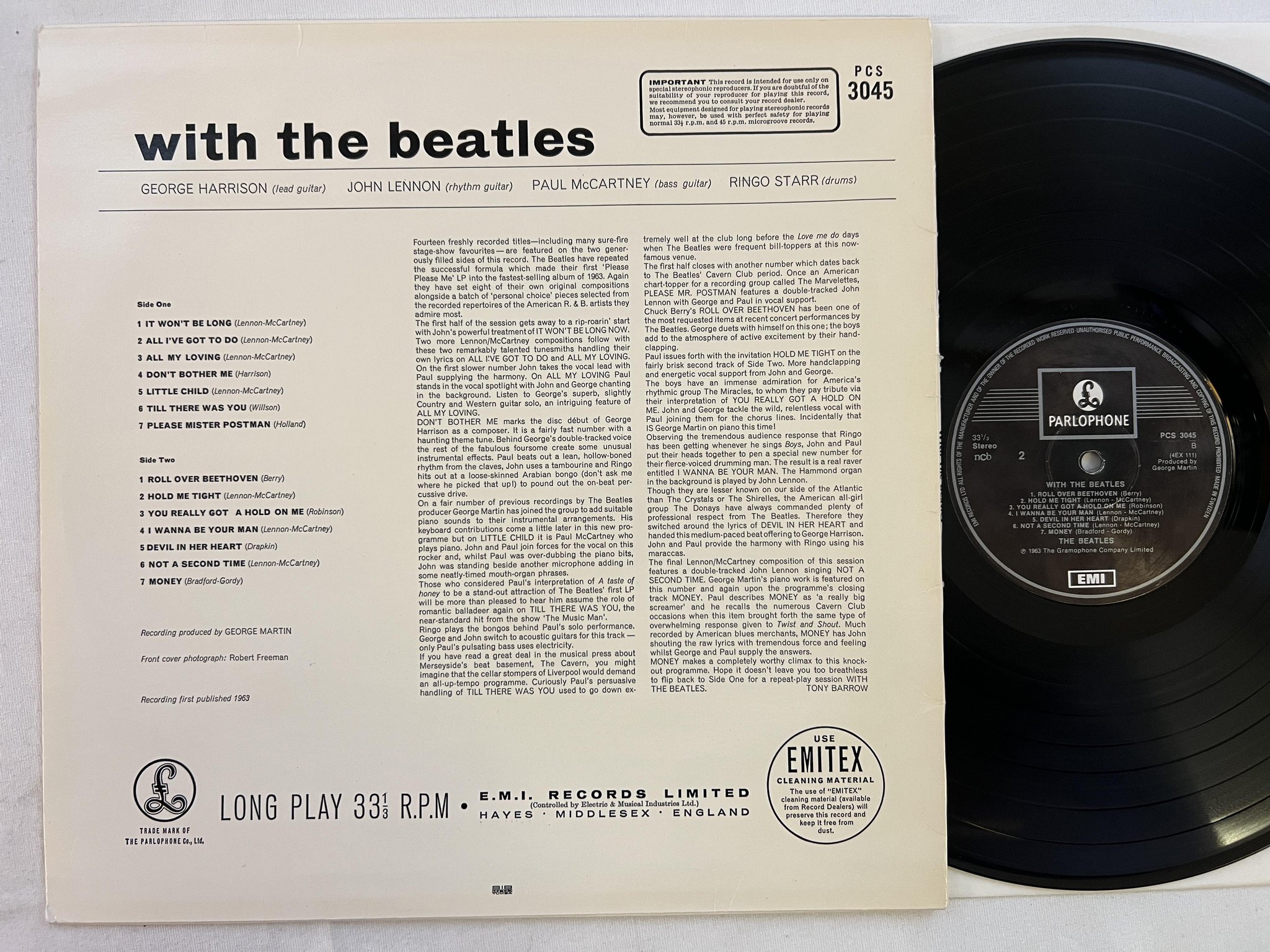 Omslagsbild för skivan THE BEATLES with the Beatles LP ncb EMI / PARLOPHONE PCS 3045