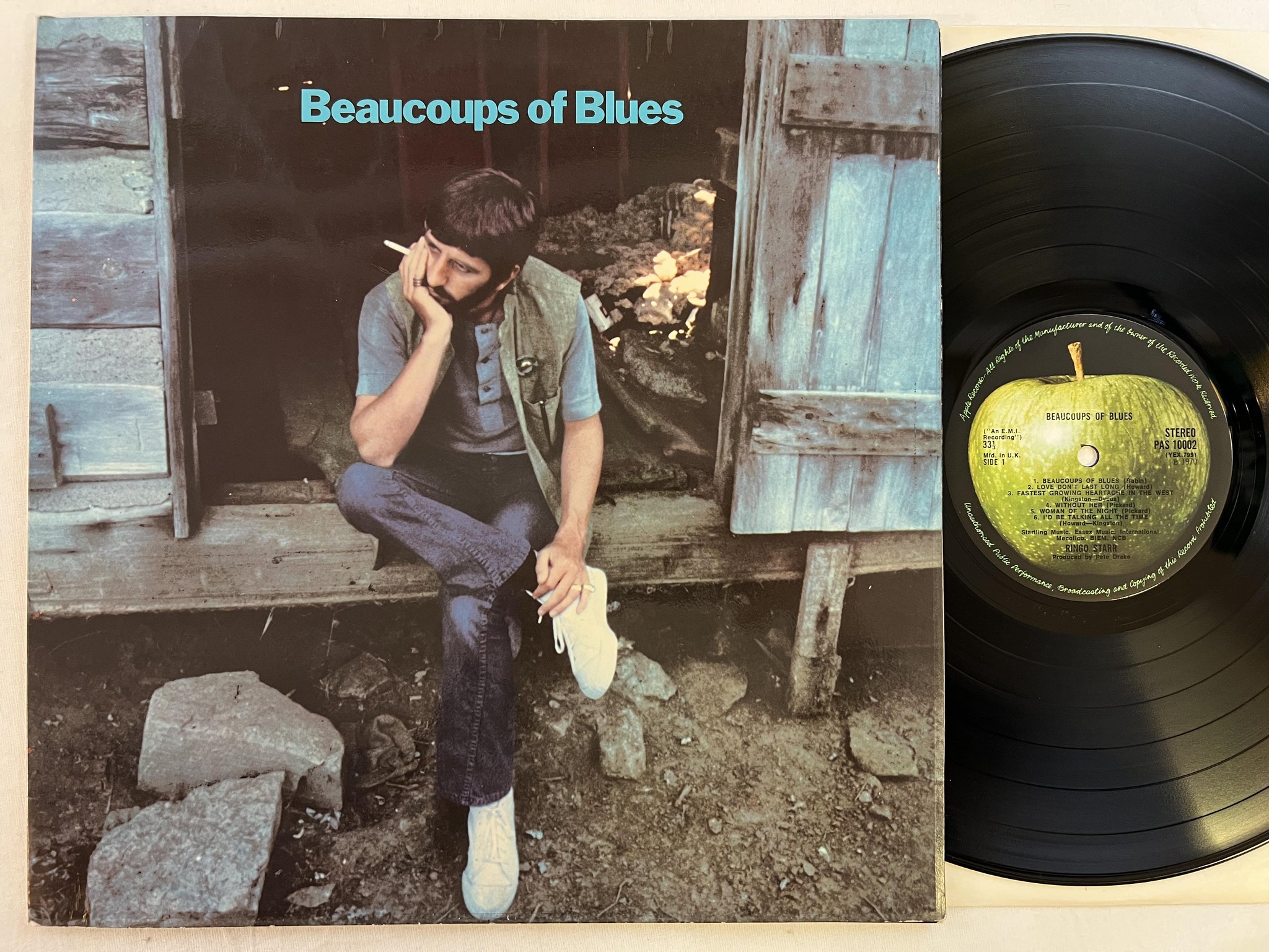 Omslagsbild för skivan RINGO STARR beaucoups of blues lP -70 UK APPLE PAS 10002