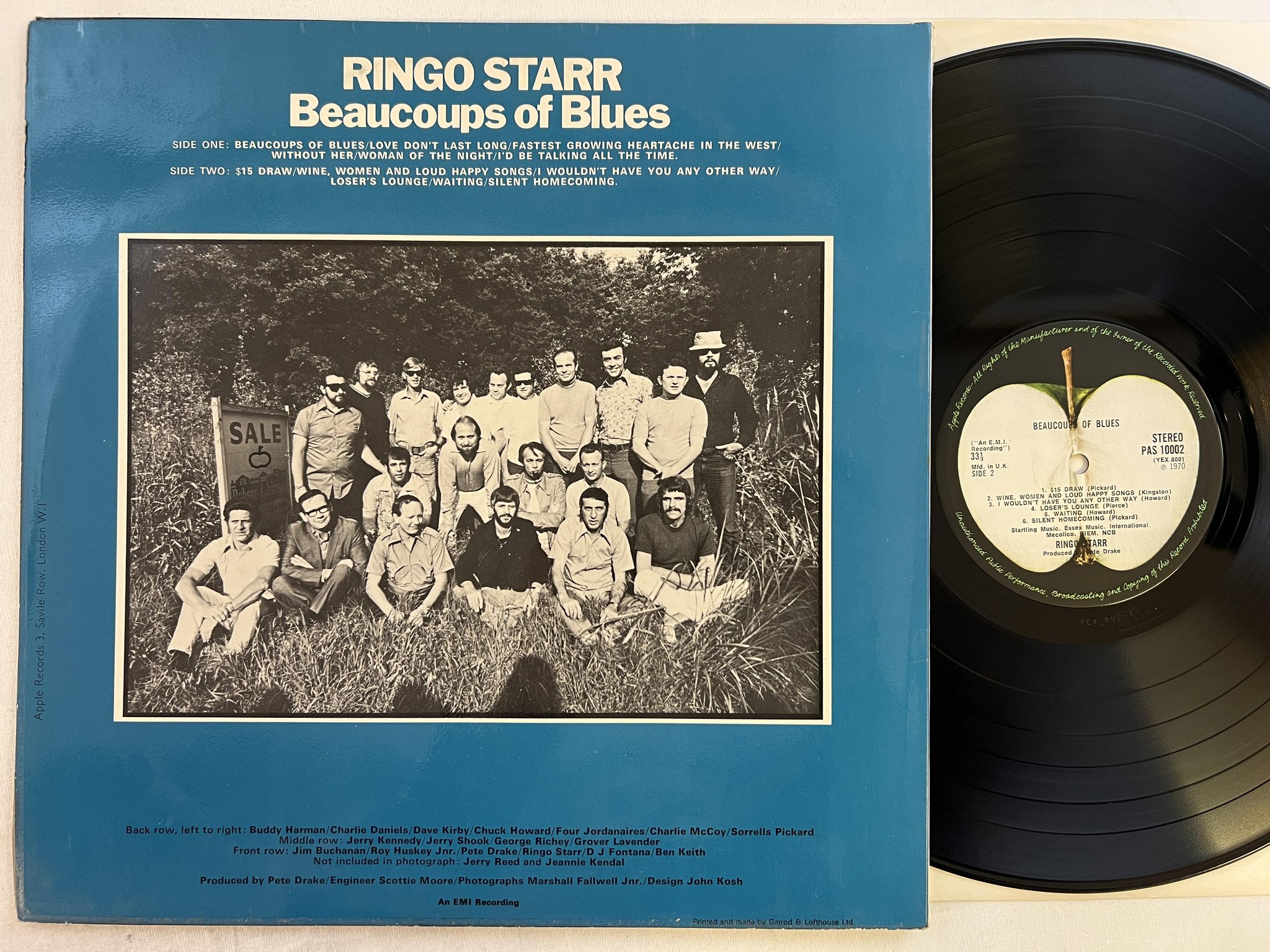 Omslagsbild för skivan RINGO STARR beaucoups of blues lP -70 UK APPLE PAS 10002