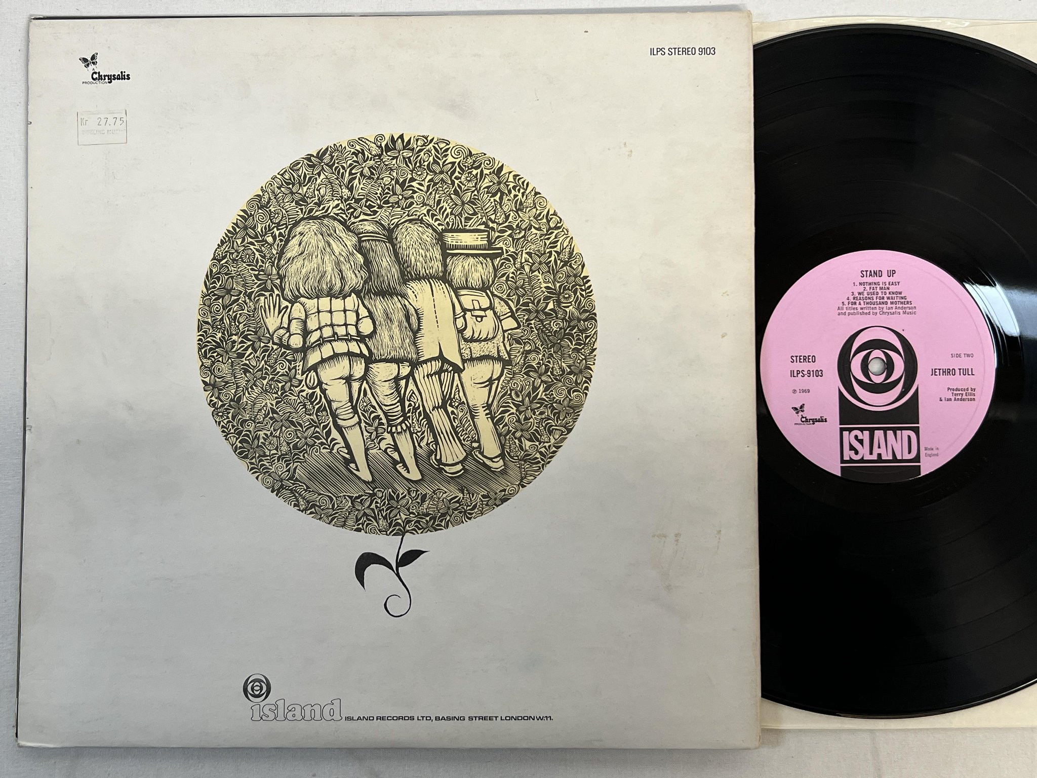 Omslagsbild för skivan JETHRO TULL stand up LP -69 UK ISLAND 2nd PINK/BLACK ILPS 9103