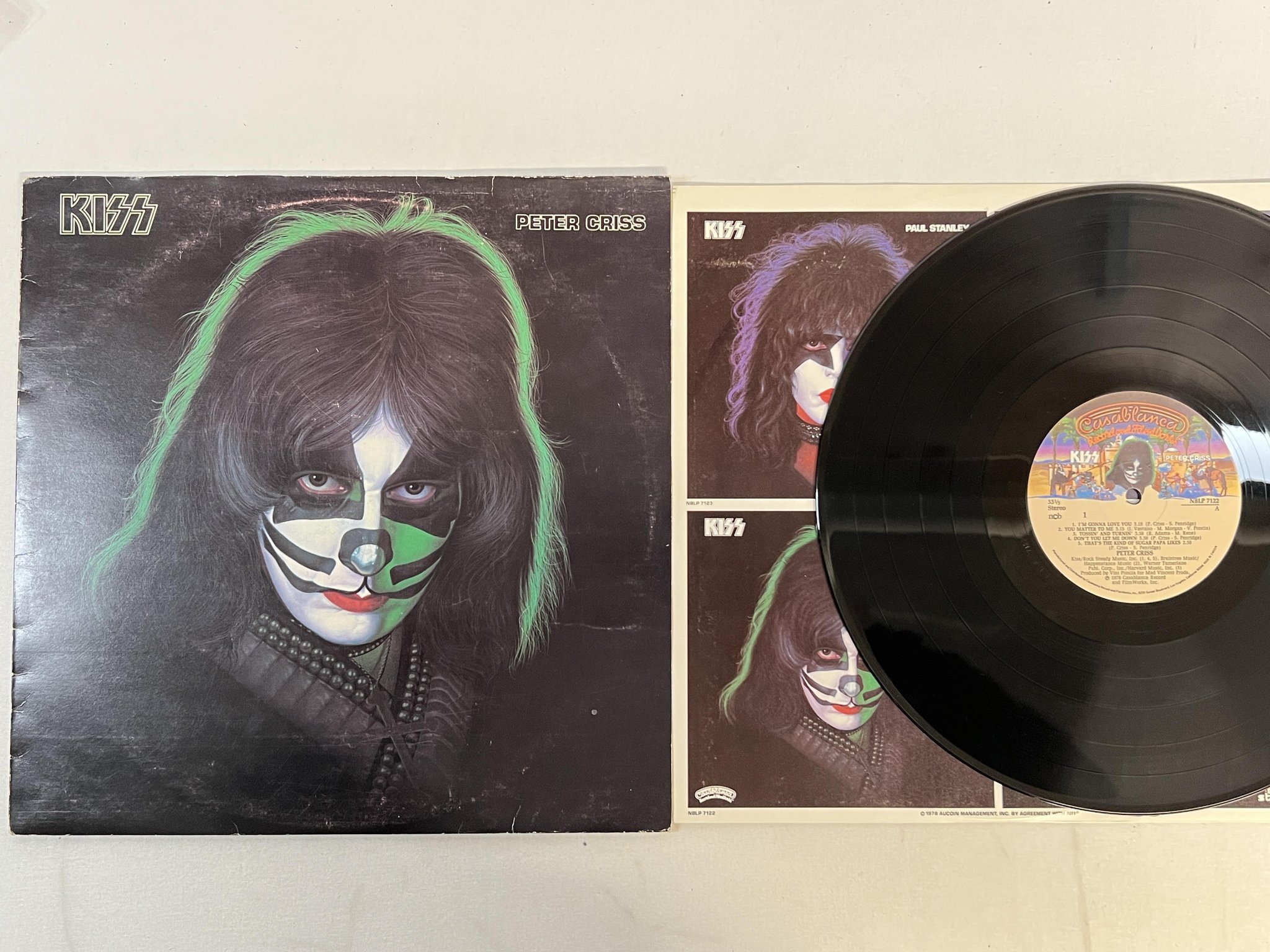 Omslagsbild för skivan PETER CRISS kiss LP -78 ncb CASABLANCA NBLP 7122 w/ poster