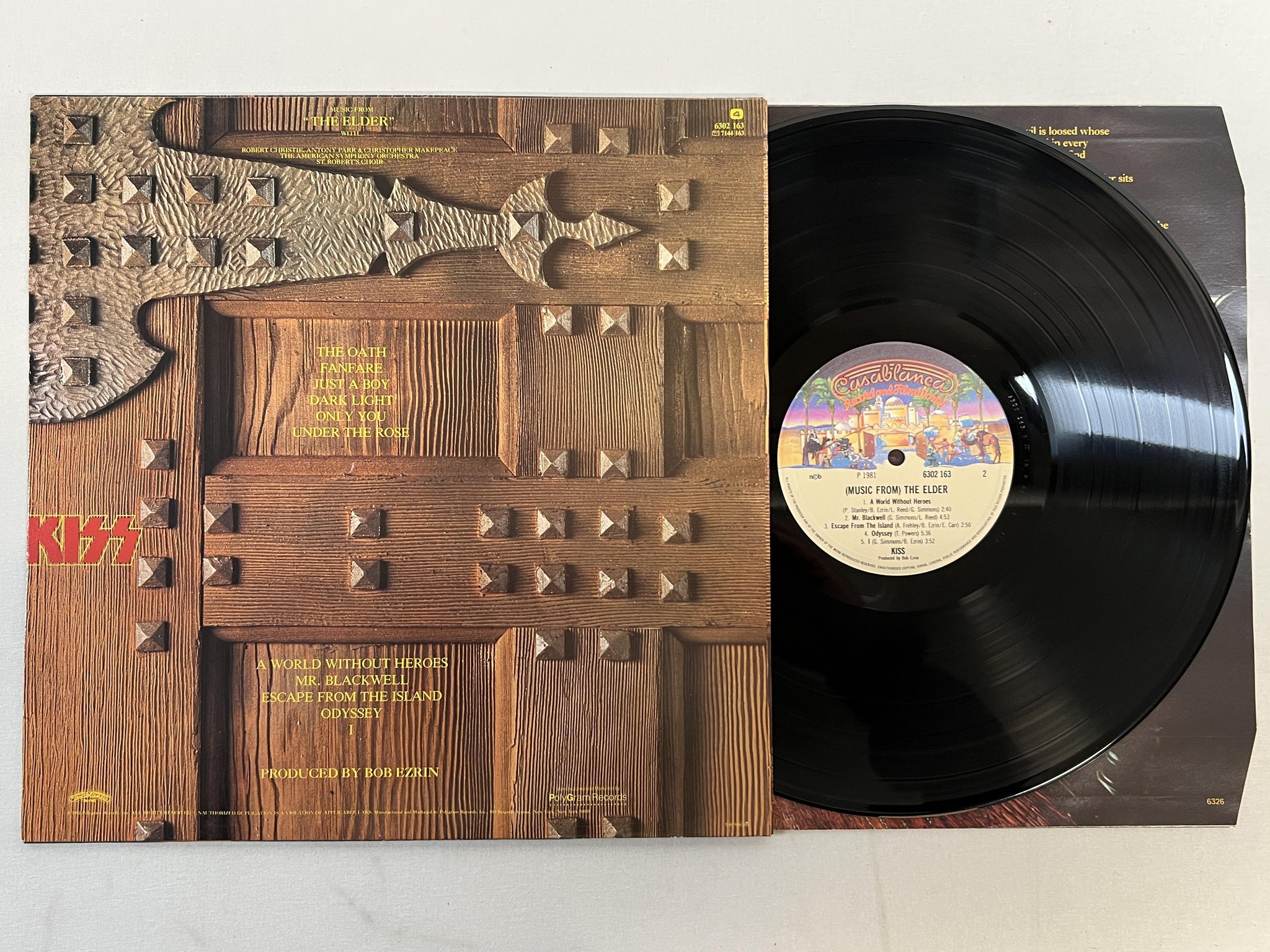 Omslagsbild för skivan KISS the elder LP -81 ncb CASABLANCA 6302 163 w/ poster