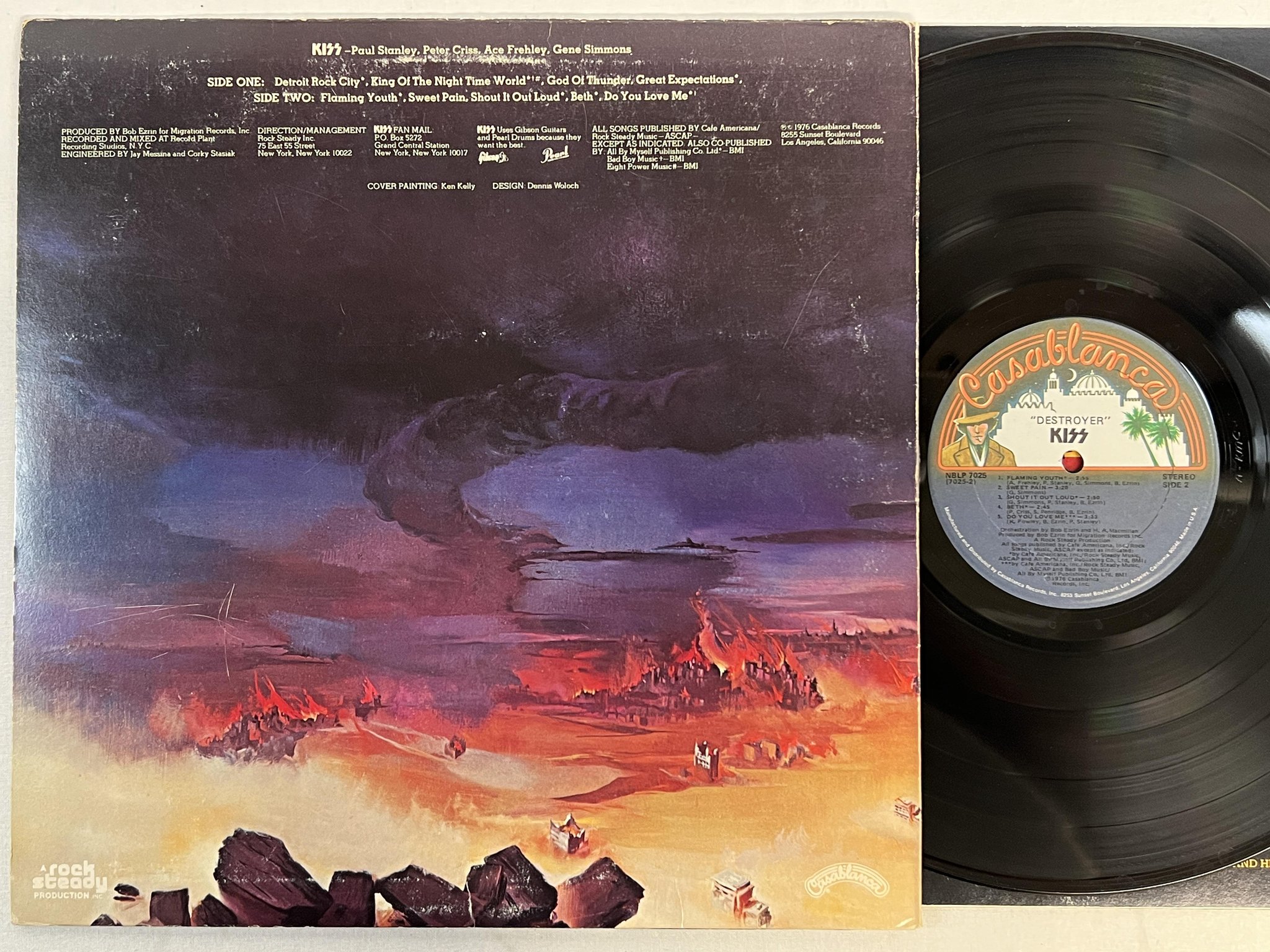 Omslagsbild för skivan KISS destroyer LP -76 US CASABLANCA NBLP 7025