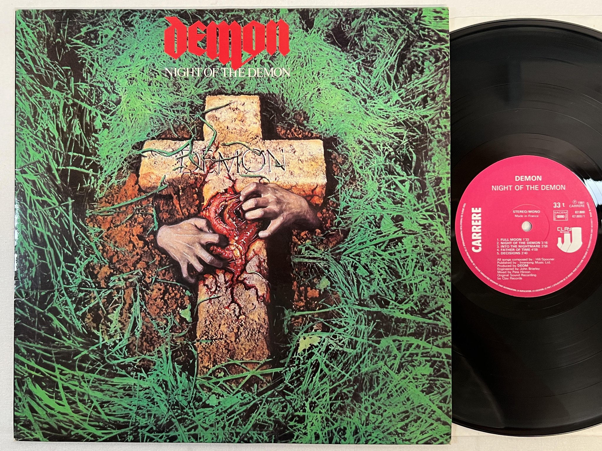 Omslagsbild för skivan DEMON night of the demon LP -81 Fra CARRERE 67800