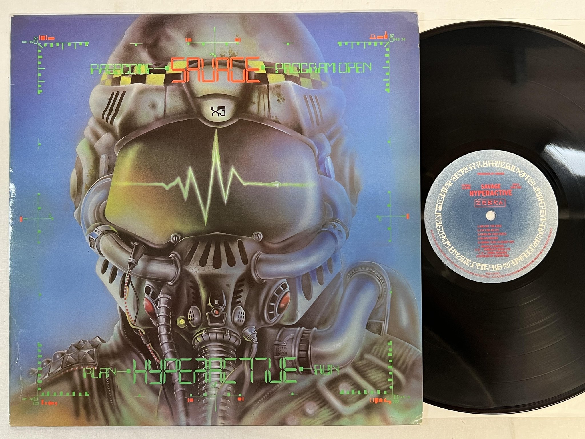 Omslagsbild för skivan SAVAGE hyperactive LP -85 ZEBRA ZEB 4