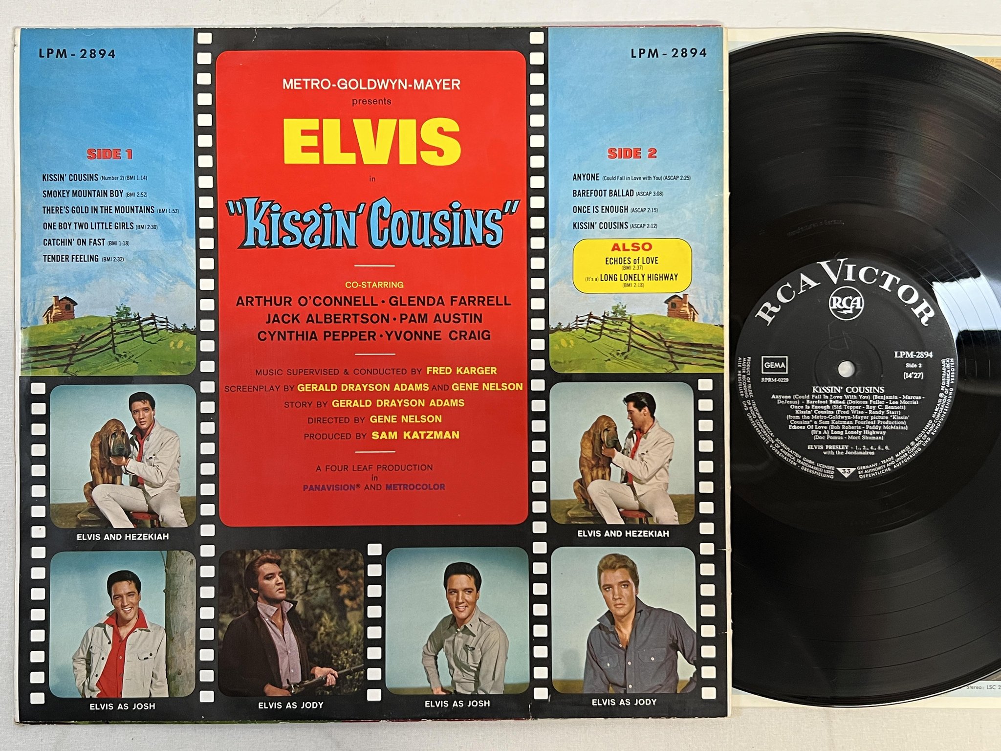 Omslagsbild för skivan ELVIS PRESLEY Kissin' Cousins LP Ger RCA Victor LPM-2894