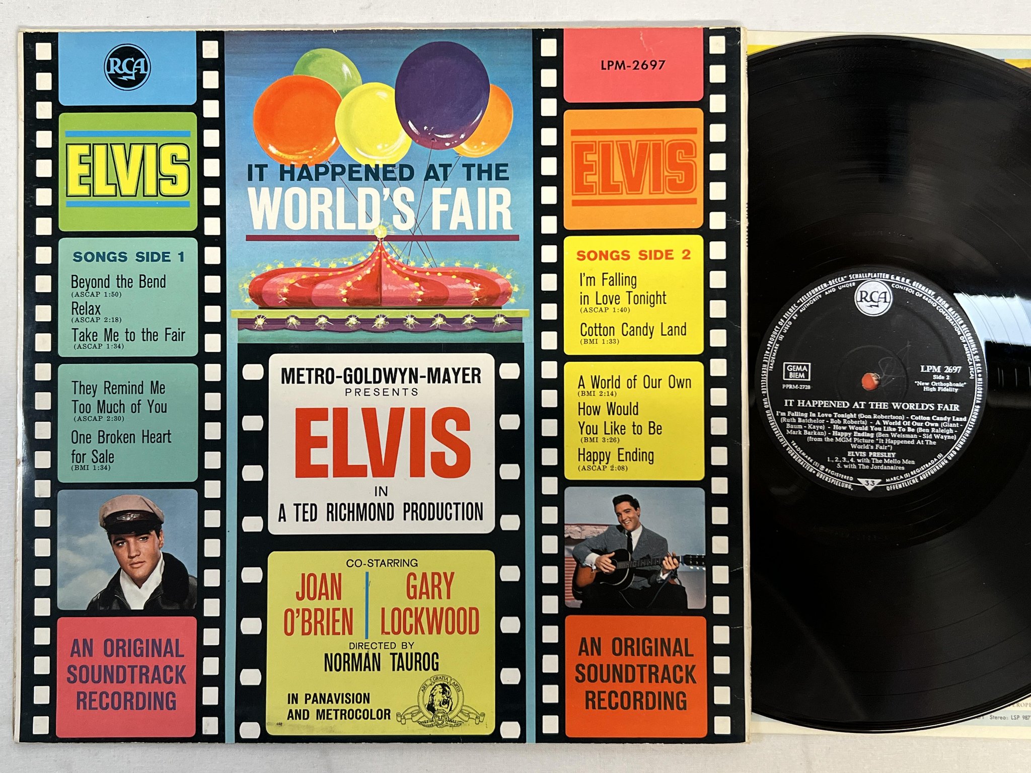Omslagsbild för skivan ELVIS PRESLEY it happened at the world's fair LP Ger RCA Victor LPM-2697