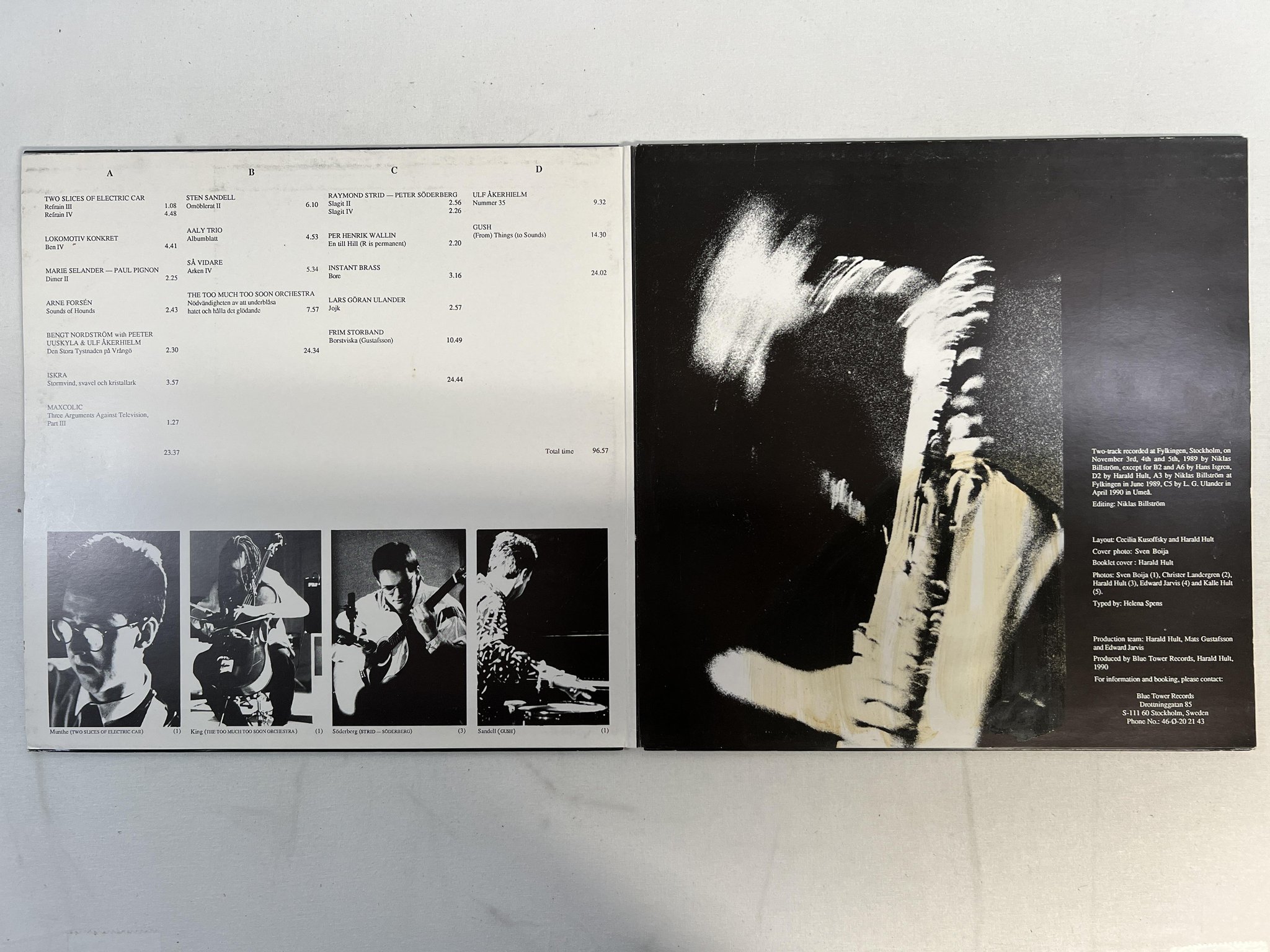 Omslagsbild för skivan V/A Sounds - Contemporary Swedish Improvised Music 2xLP -90 BLUE TOWER free jazz