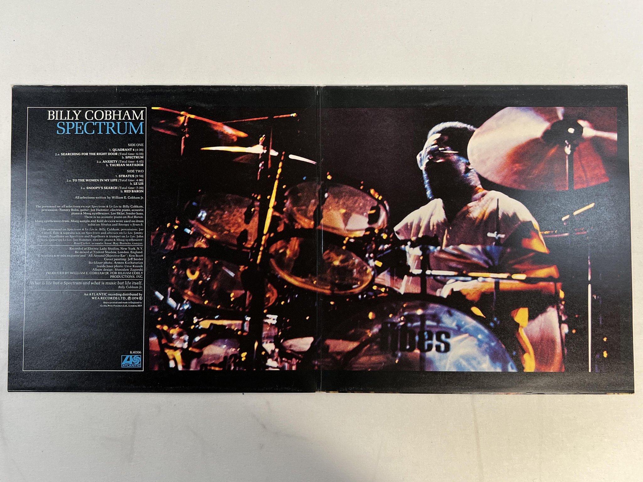 Omslagsbild för skivan BILLY COBHAM spectrum LP -71 UK ATLANTIC K 40506 ** CLASSIC **