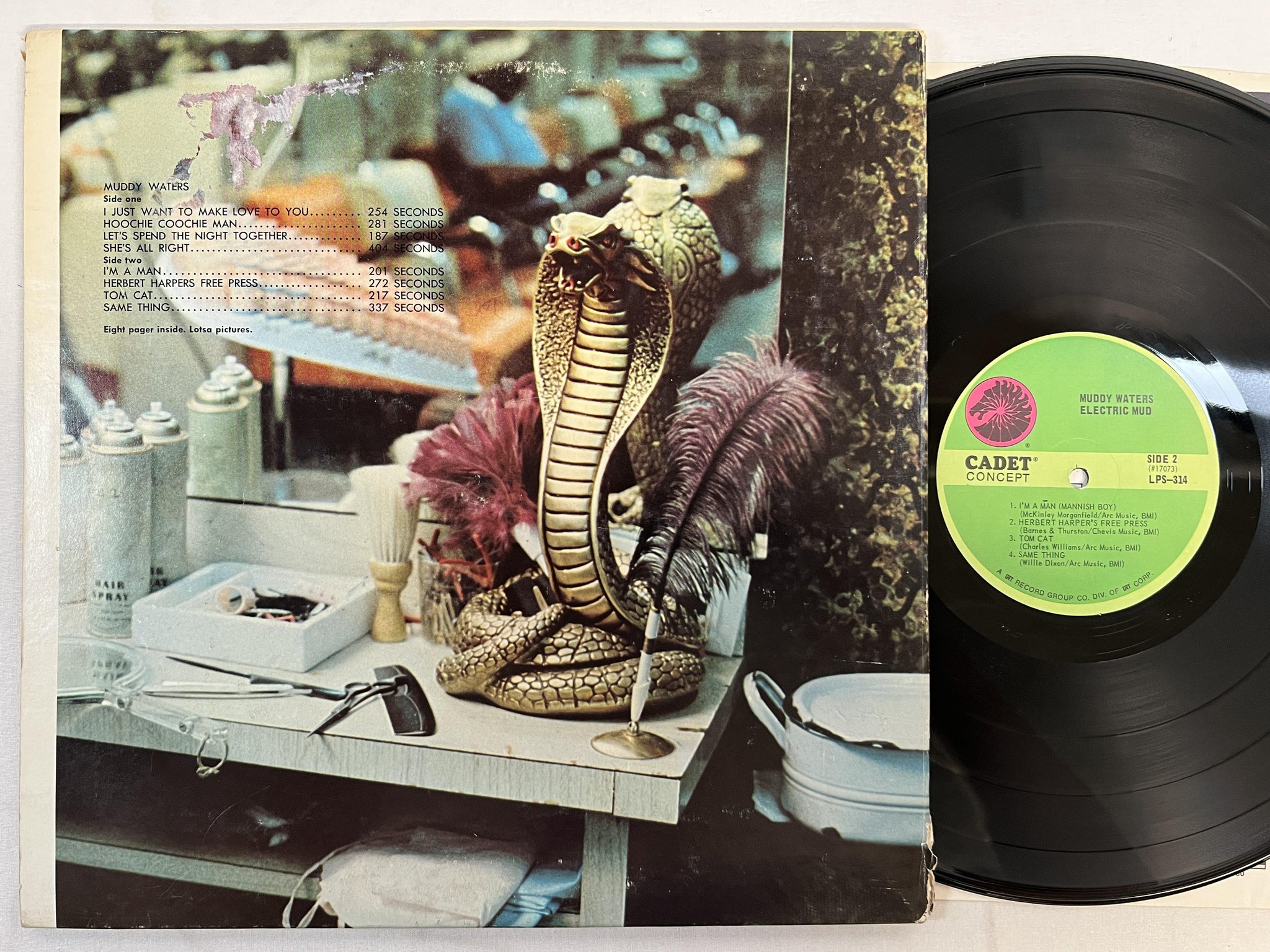 Omslagsbild för skivan MUDDY WATERS Electric Mud LP -68 US CADET LPS 314 ** killer album **