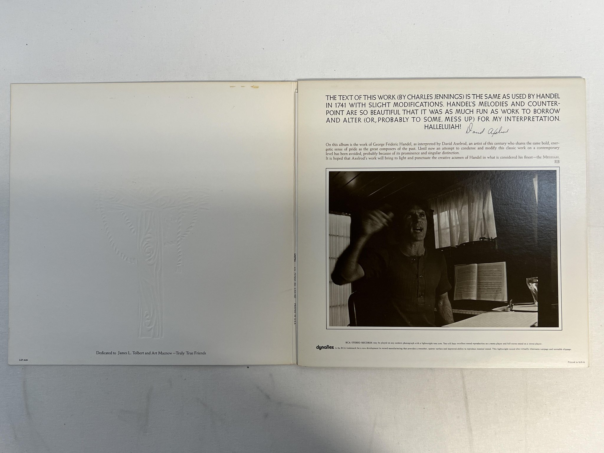Omslagsbild för skivan DAVID AXELROD Messiah LP -71 US RCA LSP-4636 jazz rock