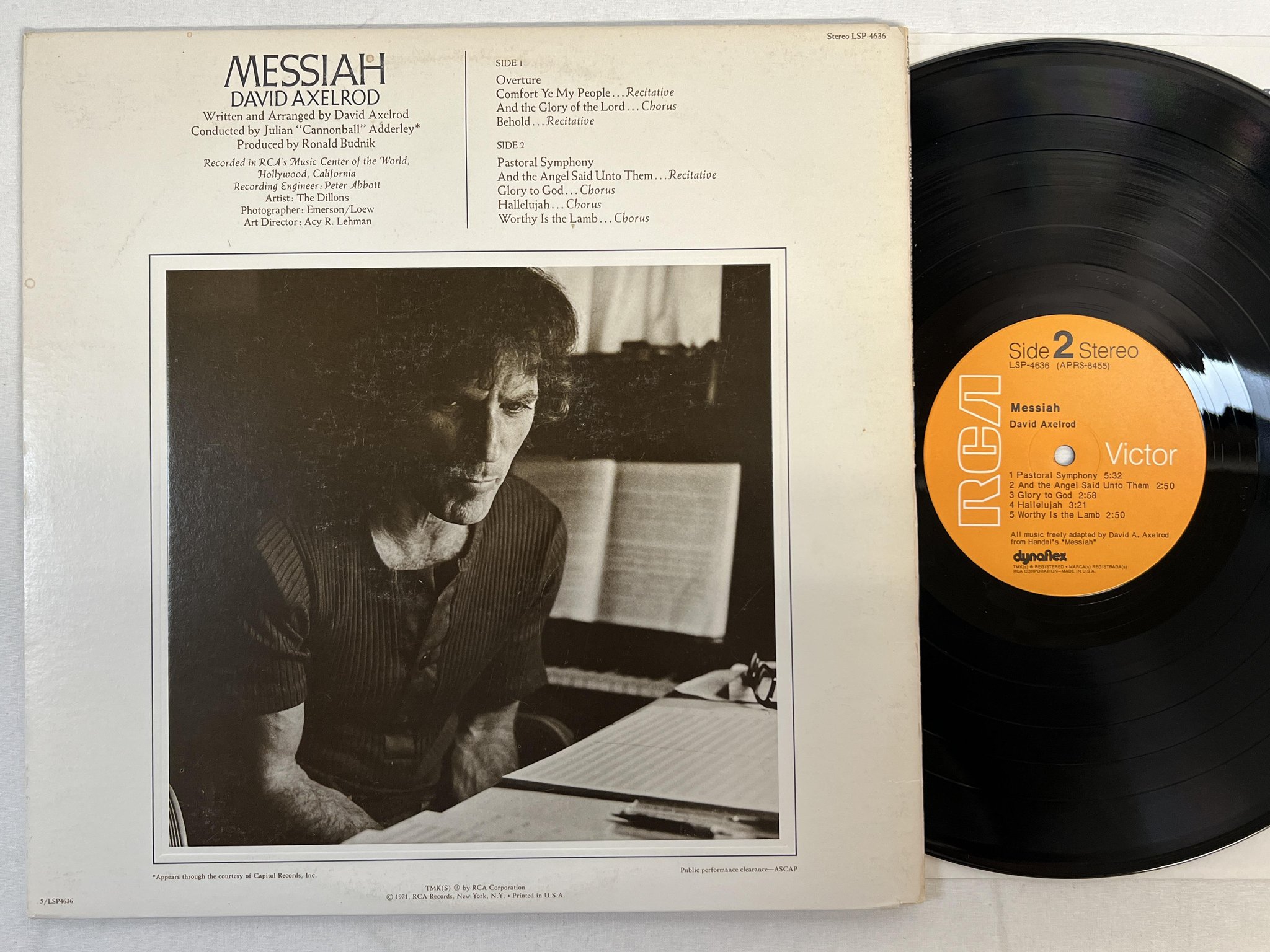 Omslagsbild för skivan DAVID AXELROD Messiah LP -71 US RCA LSP-4636 jazz rock