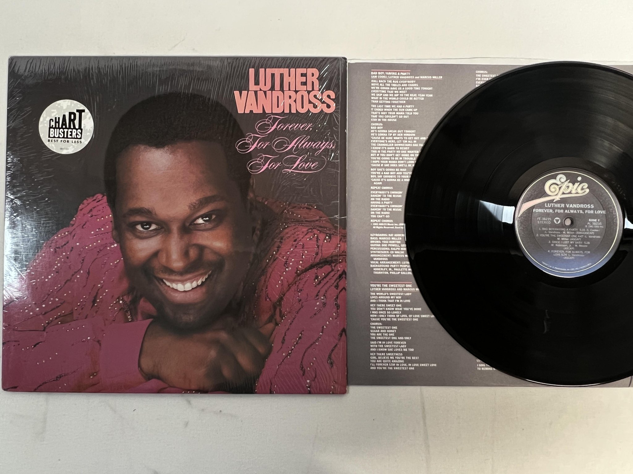 Omslagsbild för skivan LUTHER VANDROSS Forever, For Always, For Love LP -82 US EPIC FE 38235