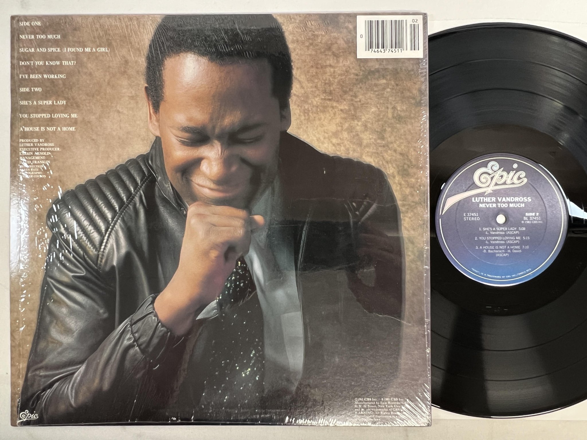 Omslagsbild för skivan LUTHER VANDROSS Never Too Much LP -81 US EPIC FE 37451 *** A MUST HAVE **