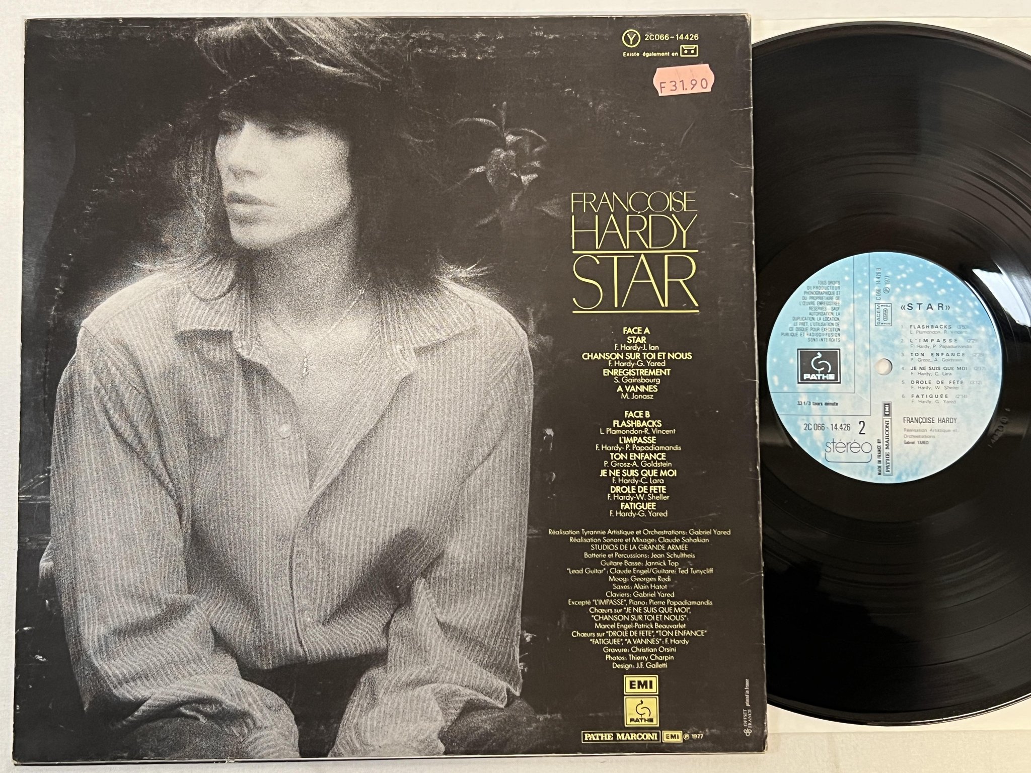 Omslagsbild för skivan FRANCOISE HARDY star LP -77 Fra PATHÉ 2C 066-14 426